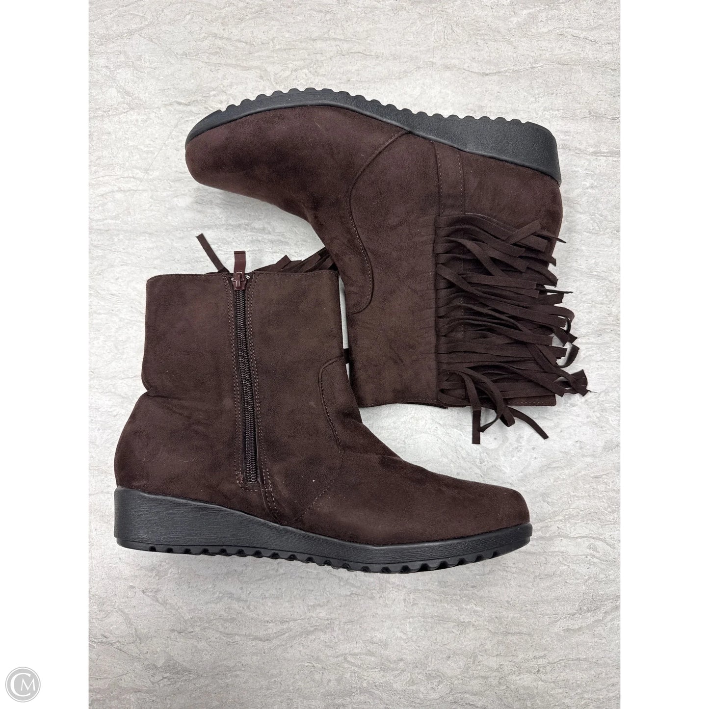 Boots Ankle Flats By Herstyle In Brown, Size: 10