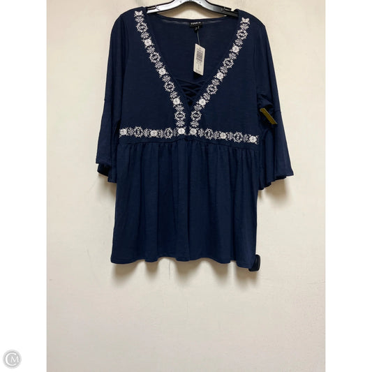 Top Short Sleeve By Torrid In Blue, Size: L