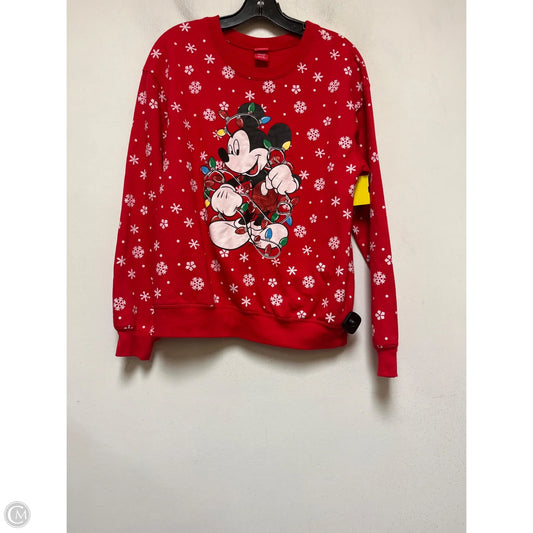 Sweatshirt Crewneck By Disney In Red, Size: M