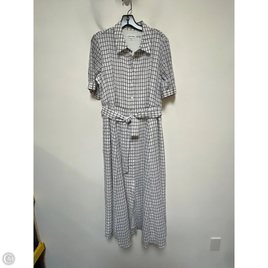 Dress Casual Maxi By Calvin Klein In Checkered Pattern, Size: M