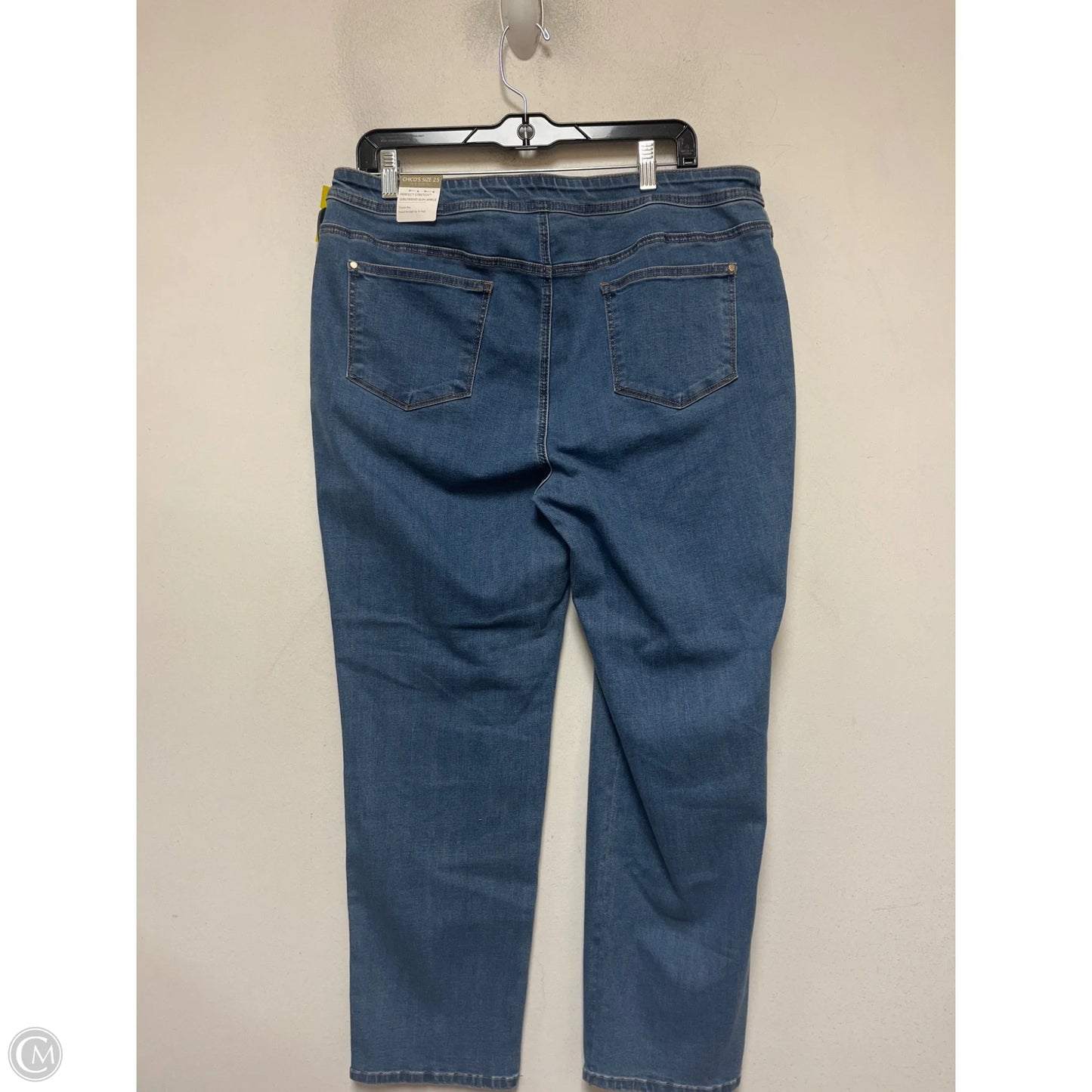 Jeans Straight By Chicos In Blue Denim, Size: 14