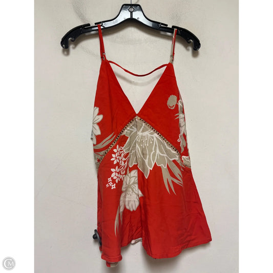 Top Sleeveless By Farm Rio In Red & Tan, Size: L