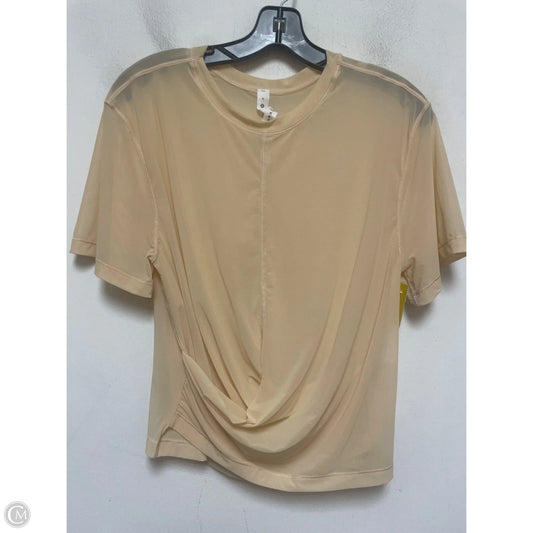 Athletic Top Short Sleeve By Lululemon In Tan, Size: 8