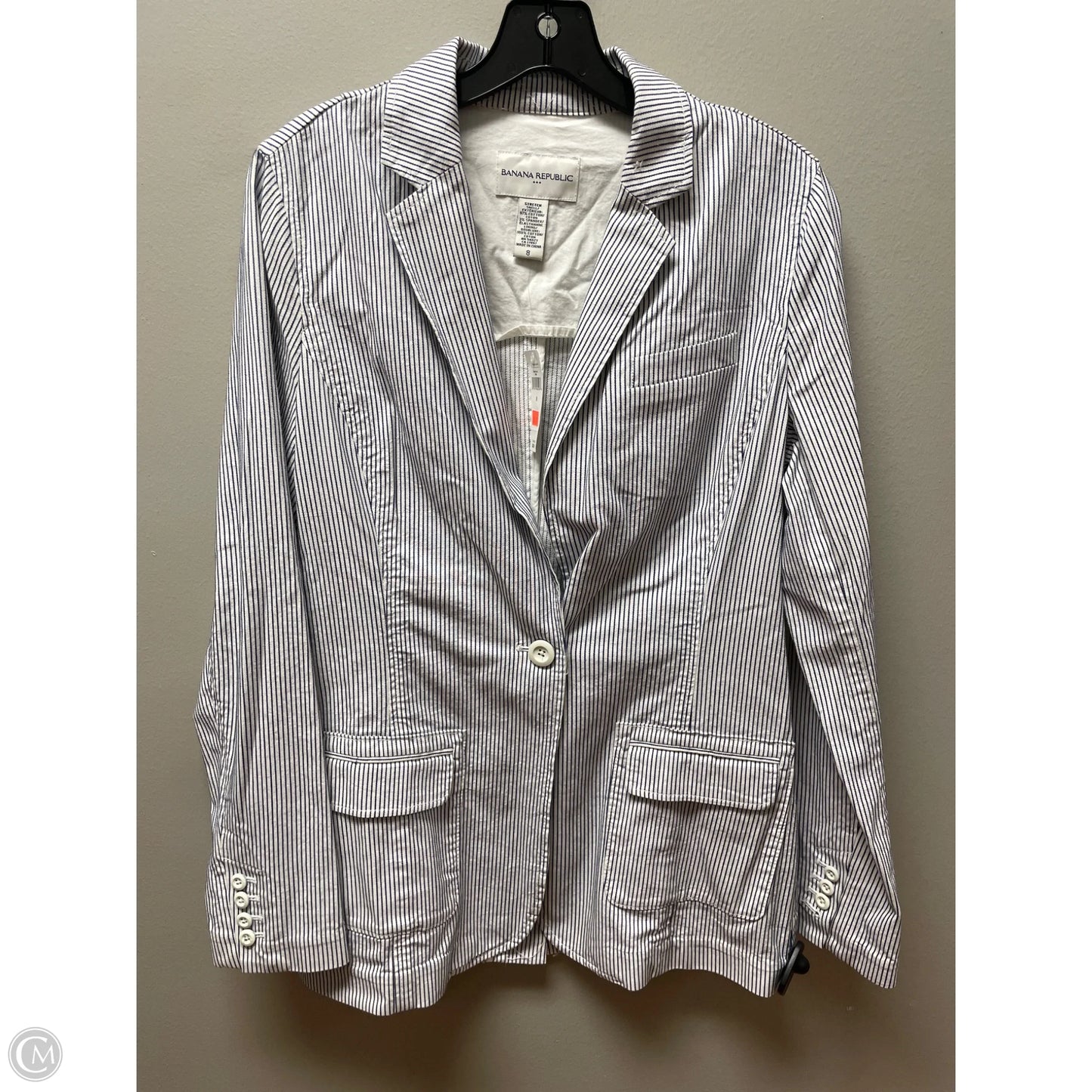 Blazer By Banana Republic In Striped Pattern, Size: M