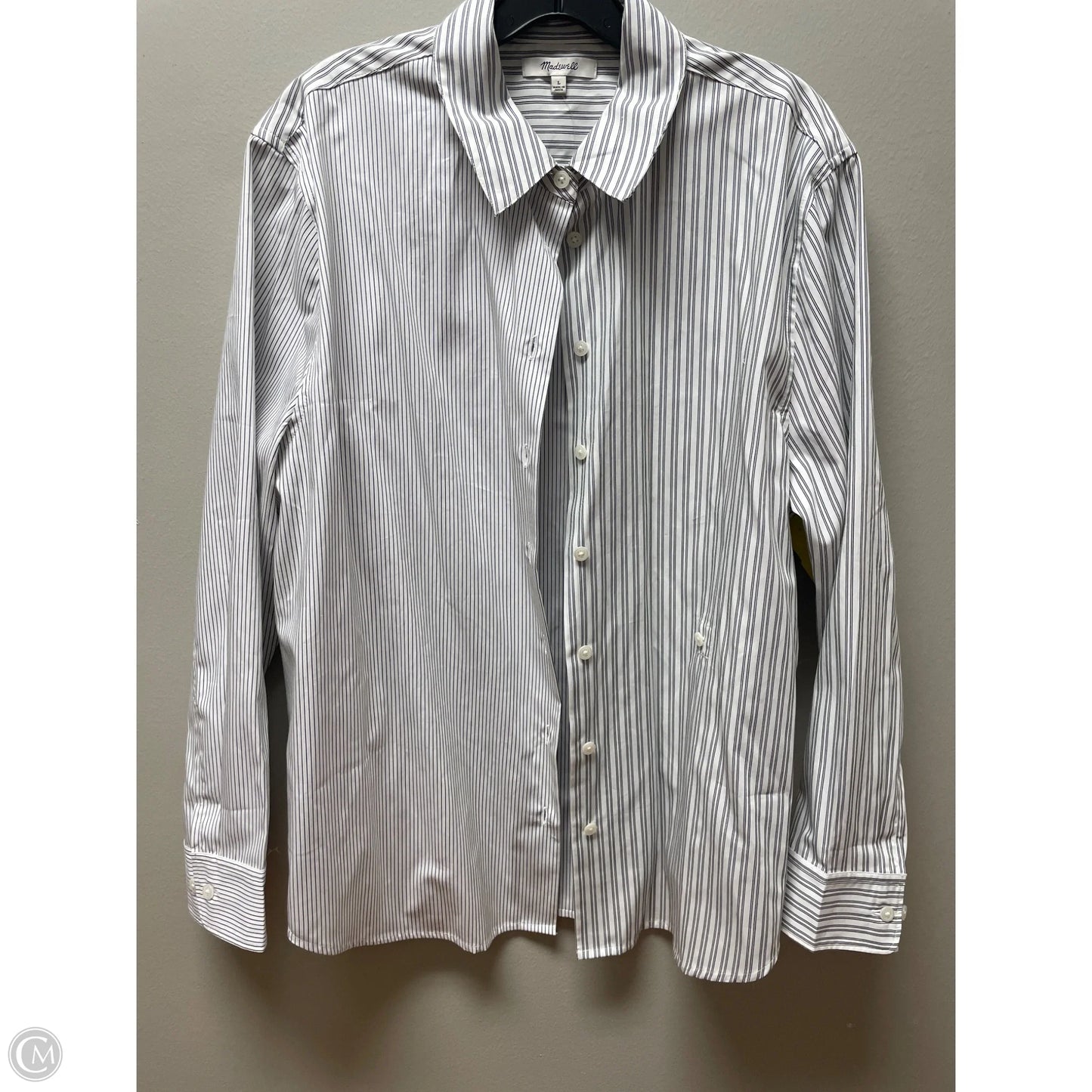 Top Long Sleeve By Madewell In Striped Pattern, Size: L