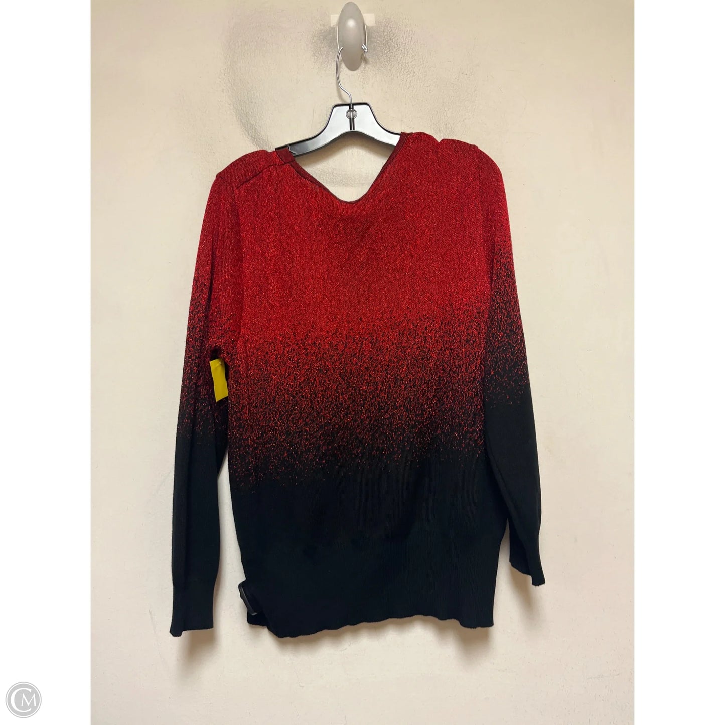 Sweater By Clothes Mentor In Black & Red, Size: 1x