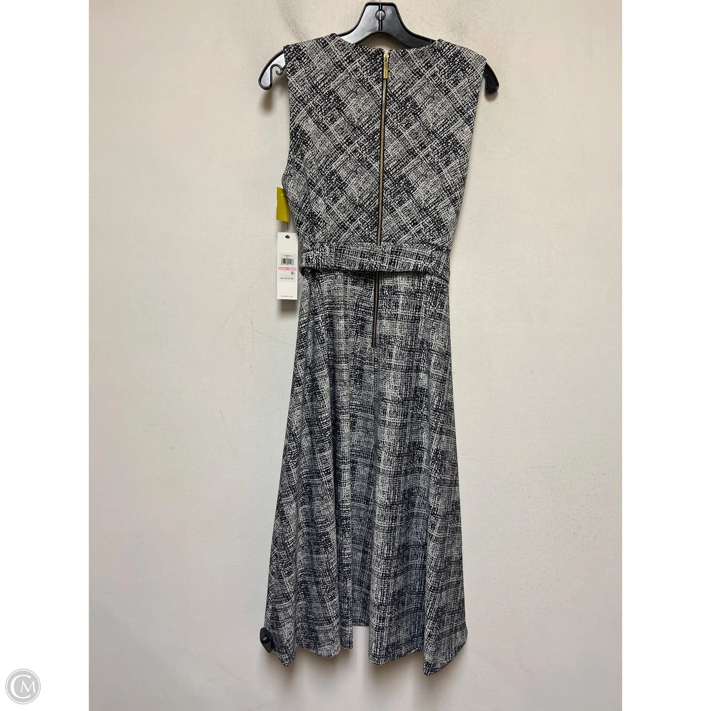 Dress Casual Midi By Calvin Klein In Black & White, Size: M