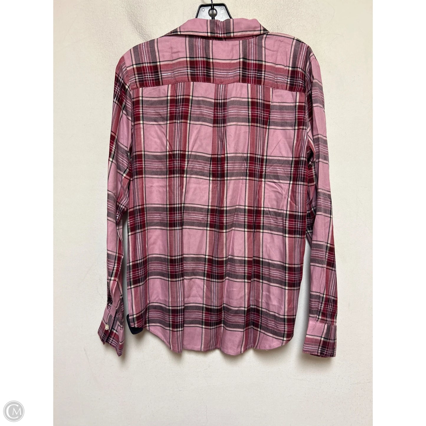 Top Long Sleeve By Ann Taylor In Plaid Pattern, Size: S