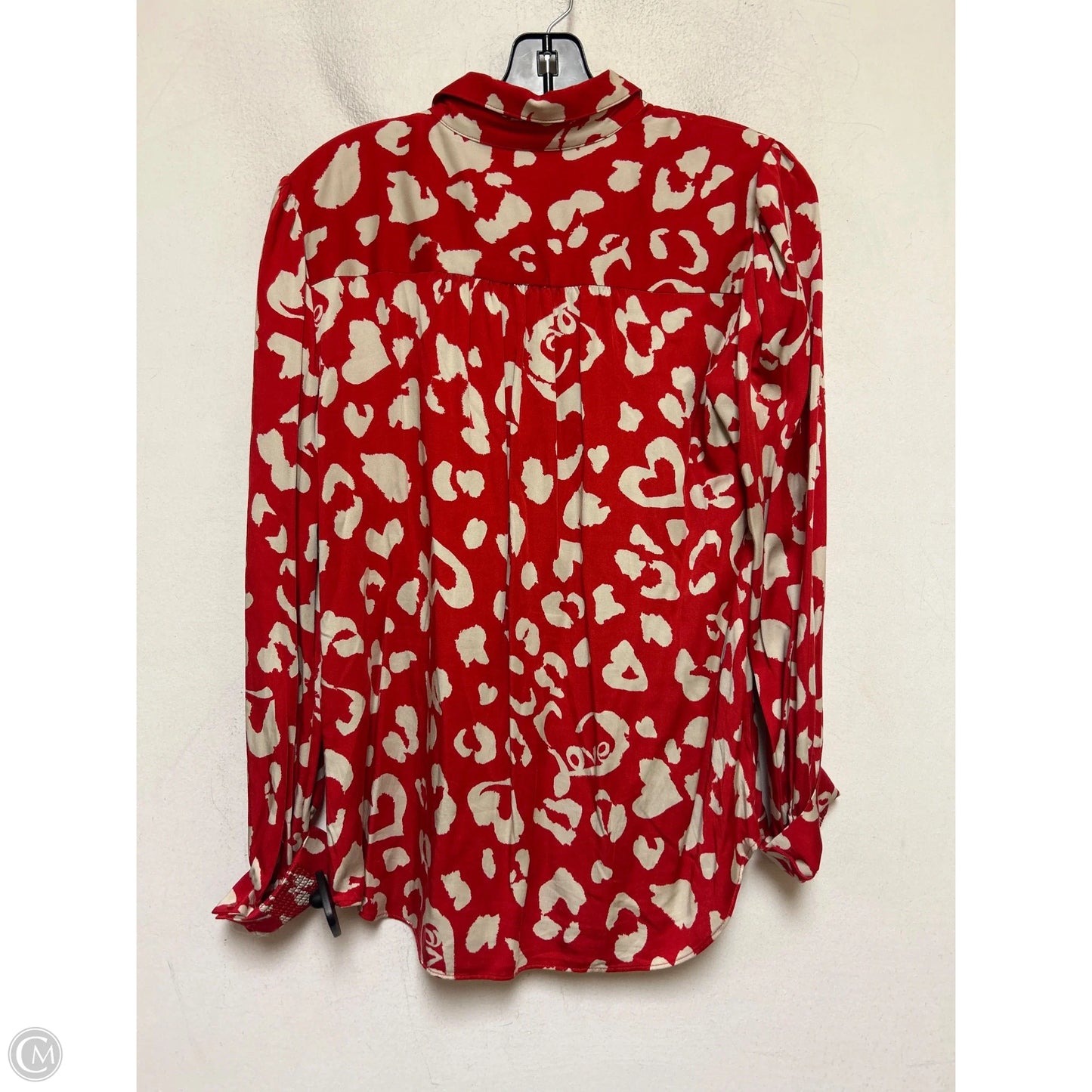 Top Long Sleeve By Chicos In Grey & Red, Size: S