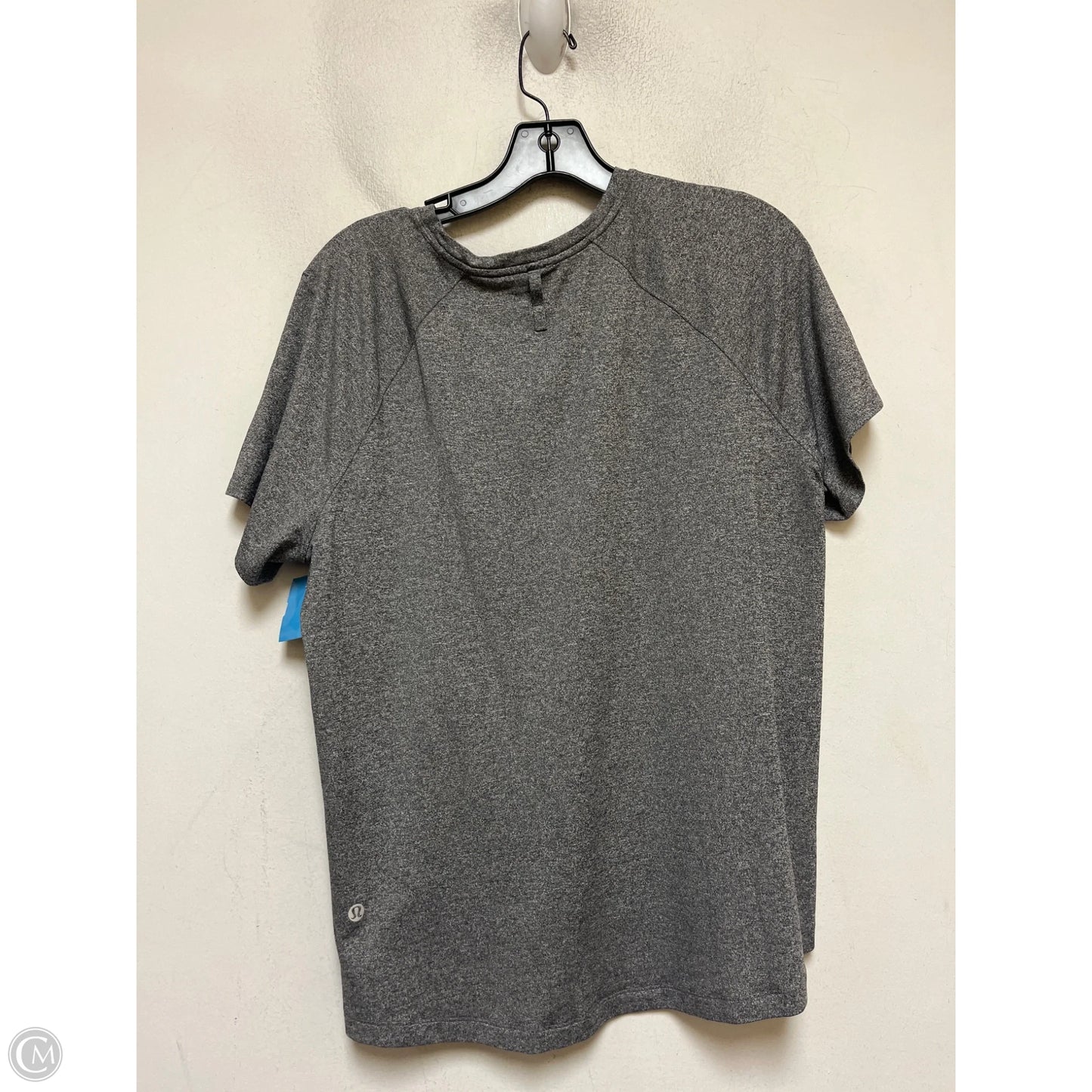 Athletic Top Short Sleeve By Lululemon In Grey, Size: L