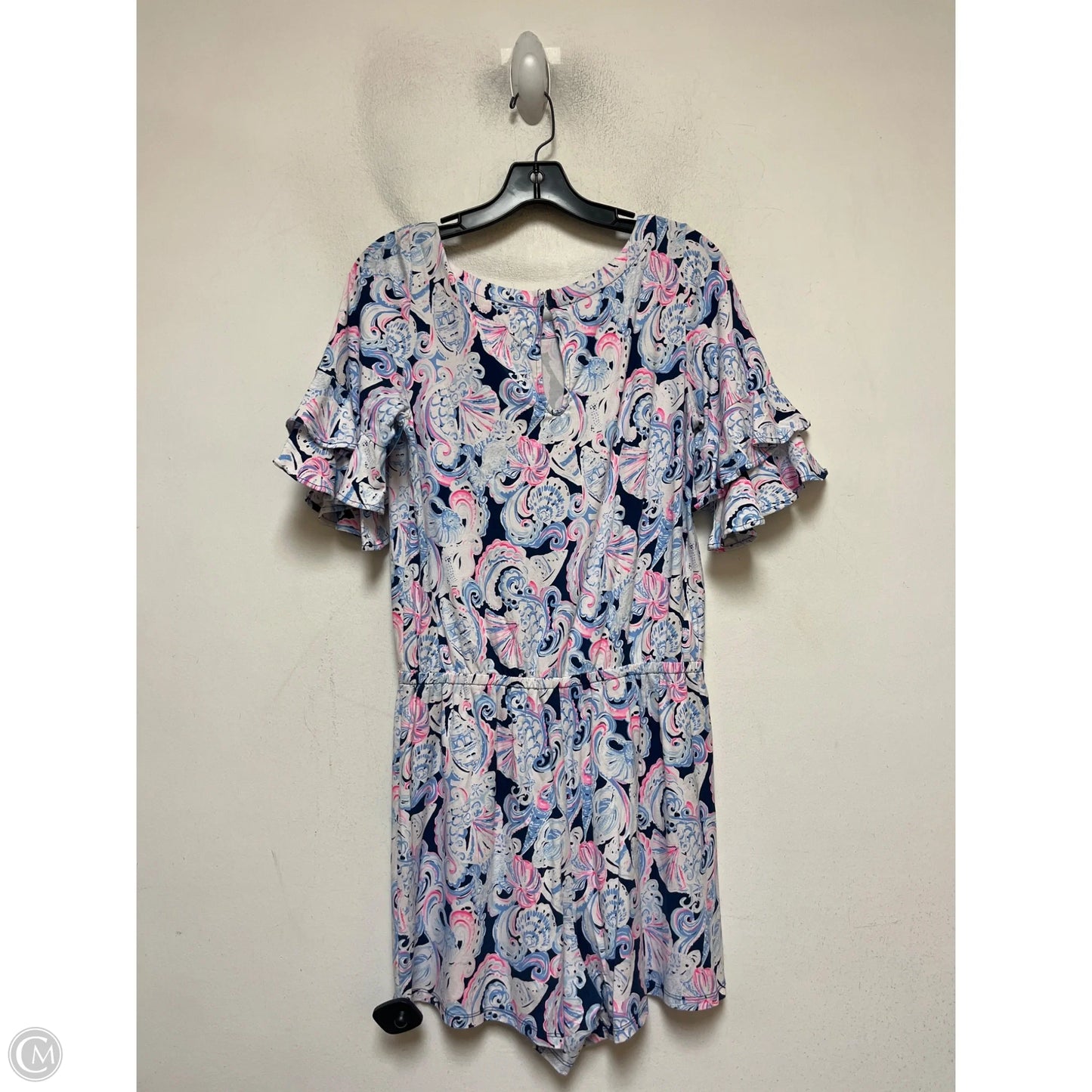 Romper Designer By Lilly Pulitzer In Blue & Pink, Size: M