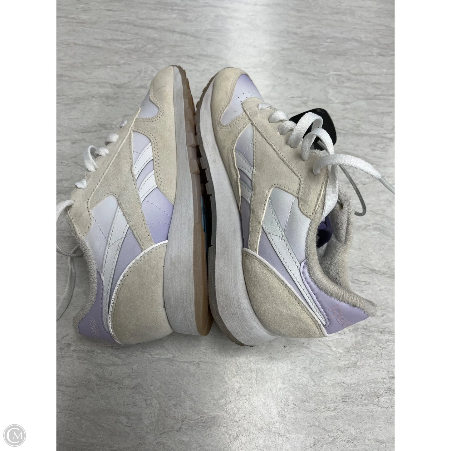 Shoes Sneakers By Reebok In Cream & Purple, Size: 9