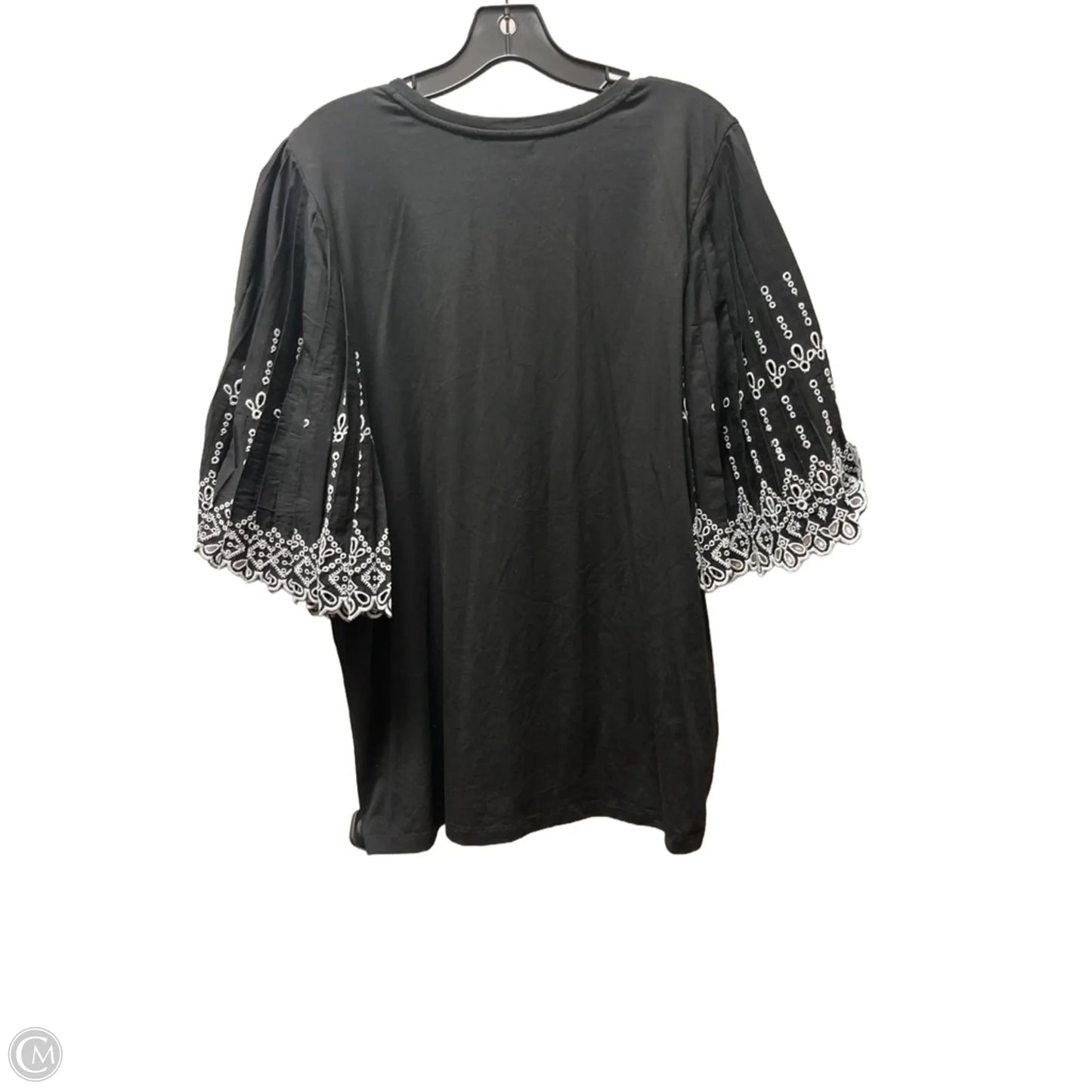 Top Short Sleeve By Chicos In Black & White, Size: Xl