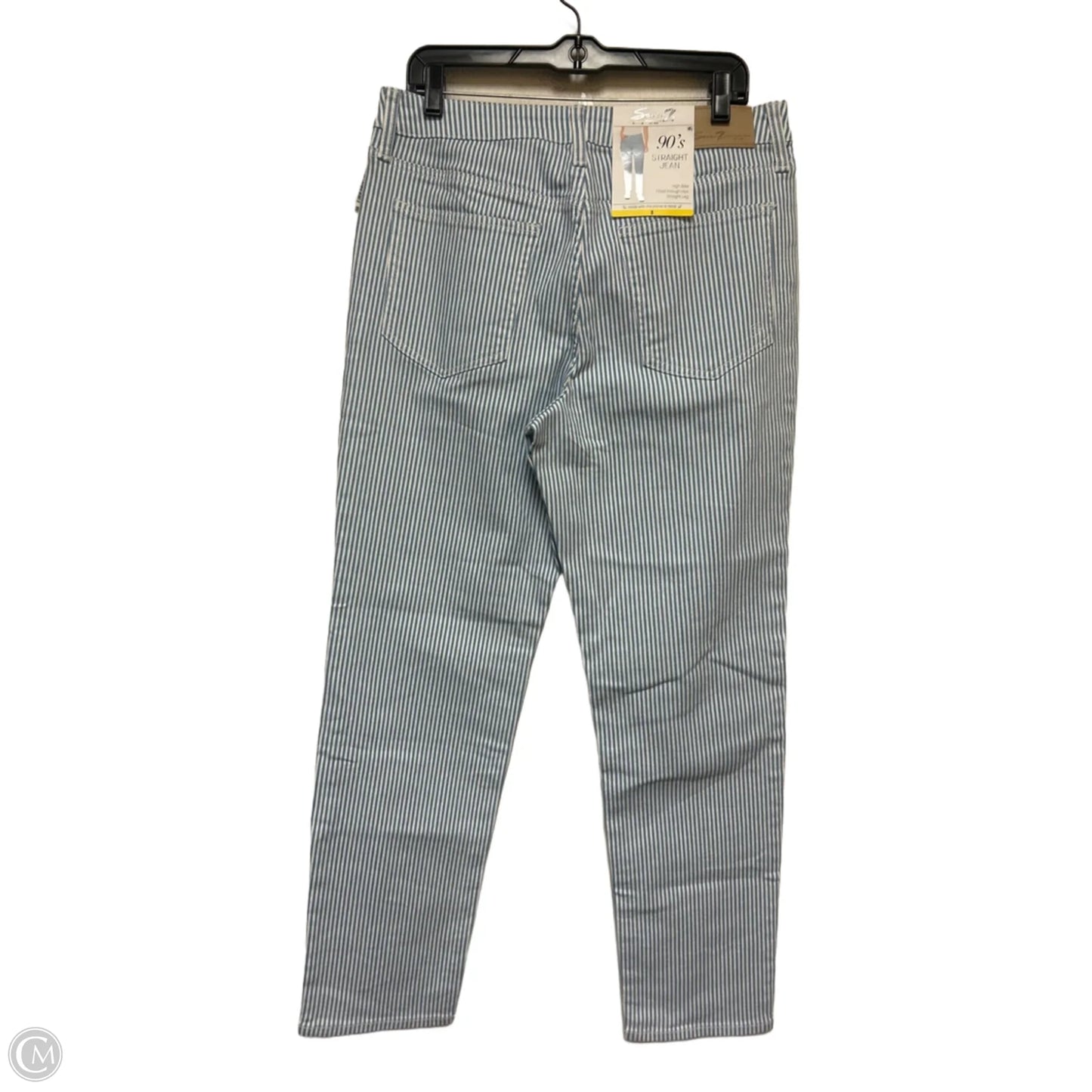 Jeans Straight By Seven 7 In Striped Pattern, Size: 8