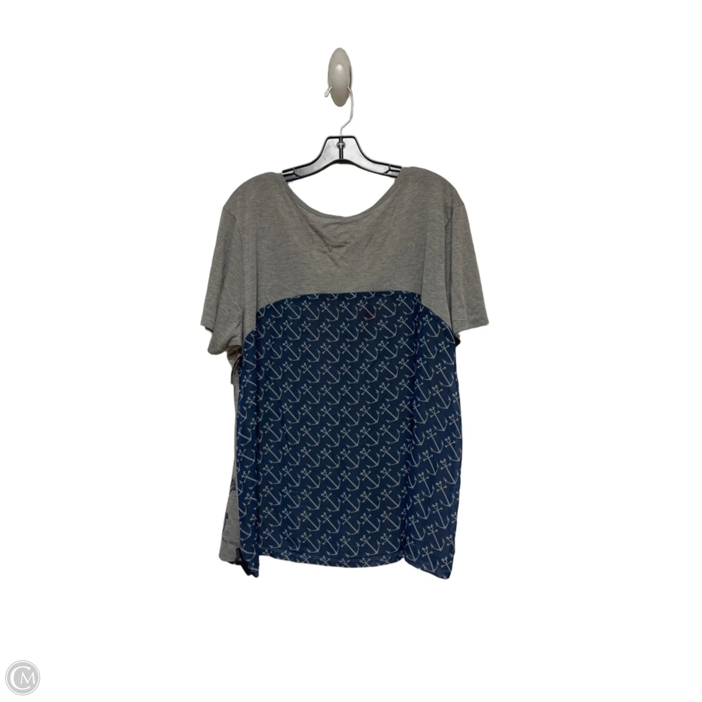 Top Short Sleeve By Disney In Blue & Grey, Size: Xxl