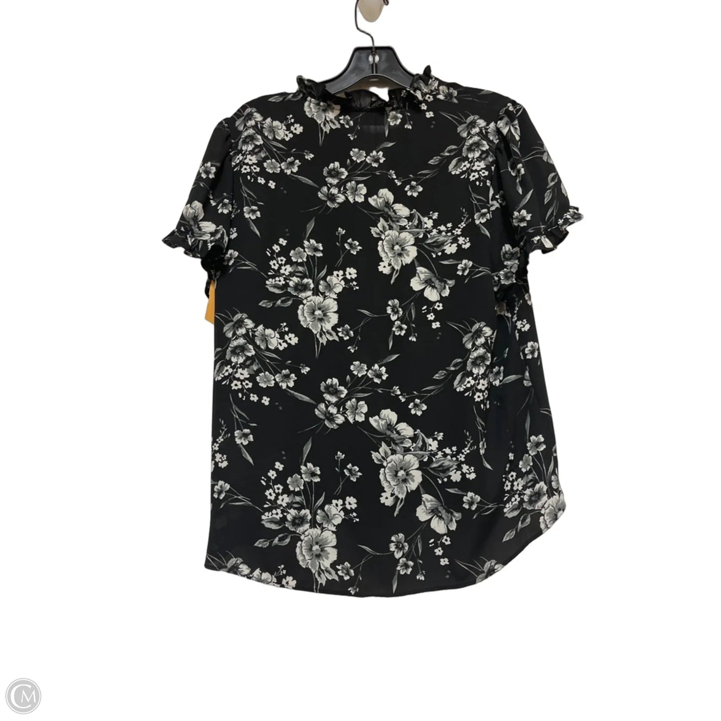 Top Short Sleeve By Philosophy In Black & Grey, Size: M