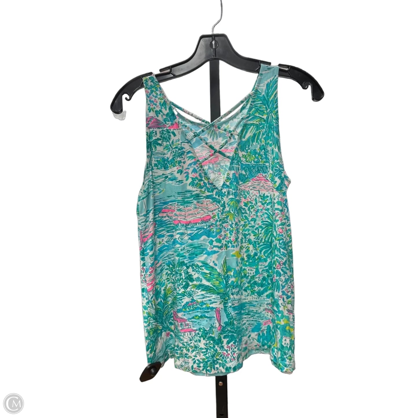 Top Sleeveless Designer By Lilly Pulitzer In Blue & Pink, Size: Xs