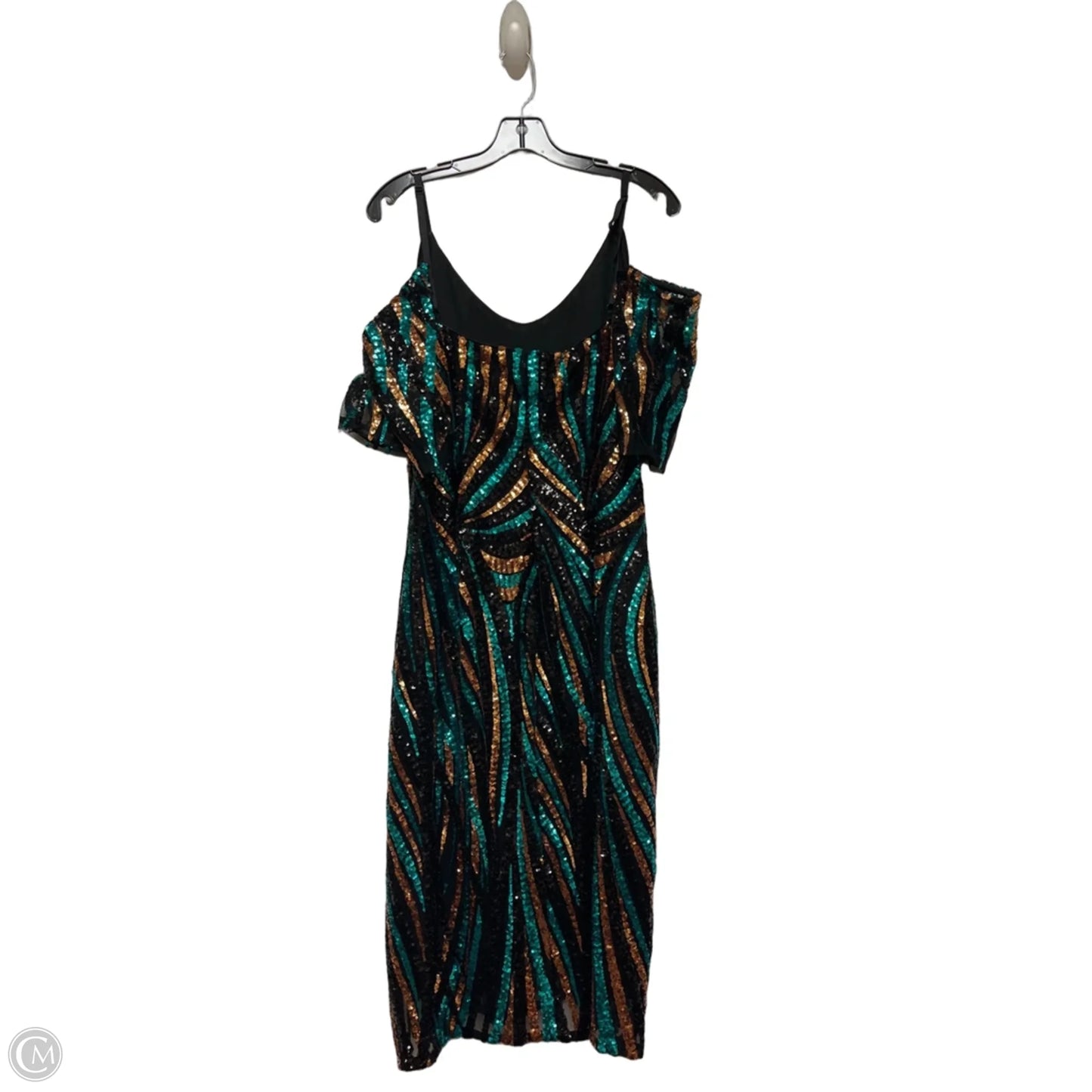 Dress Party Midi By Venus In Blue & Gold, Size: 3x