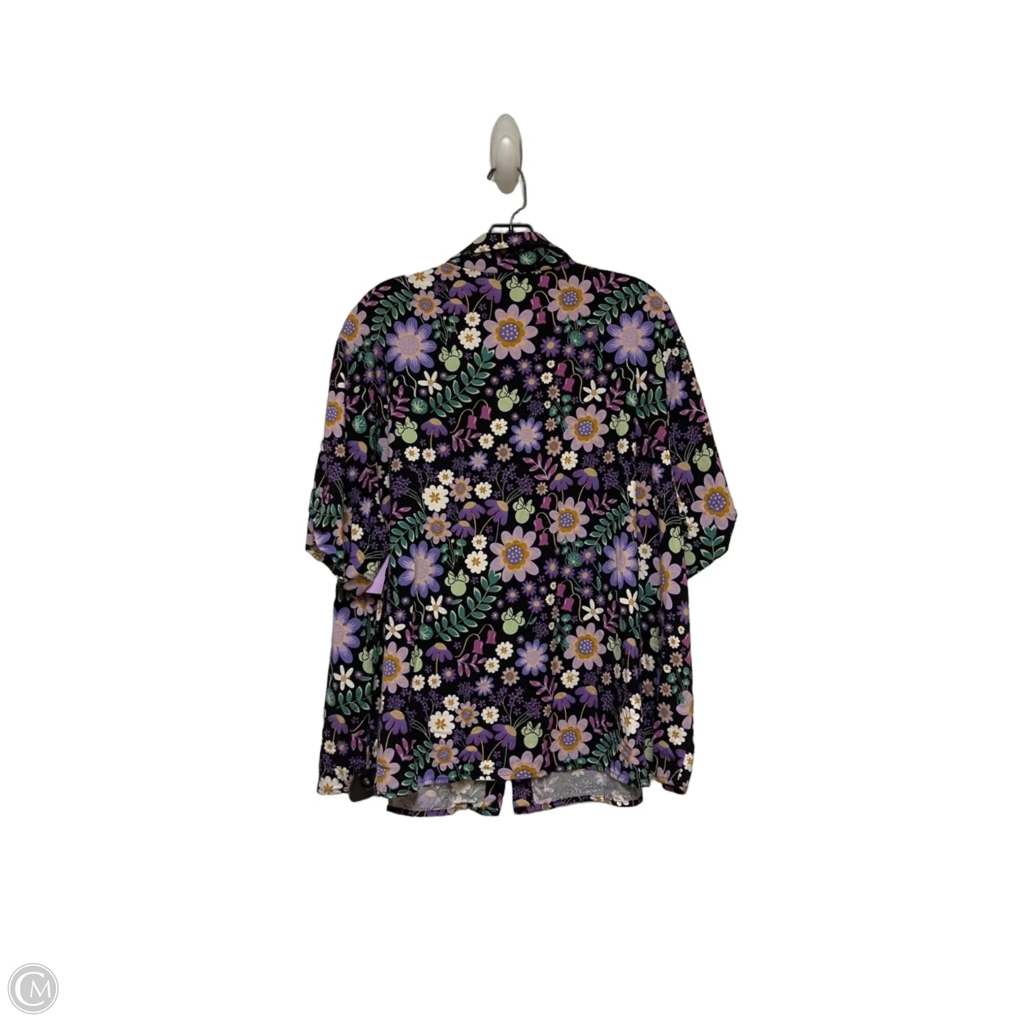 Top Short Sleeve By Disney Store In Floral Print, Size: 3x