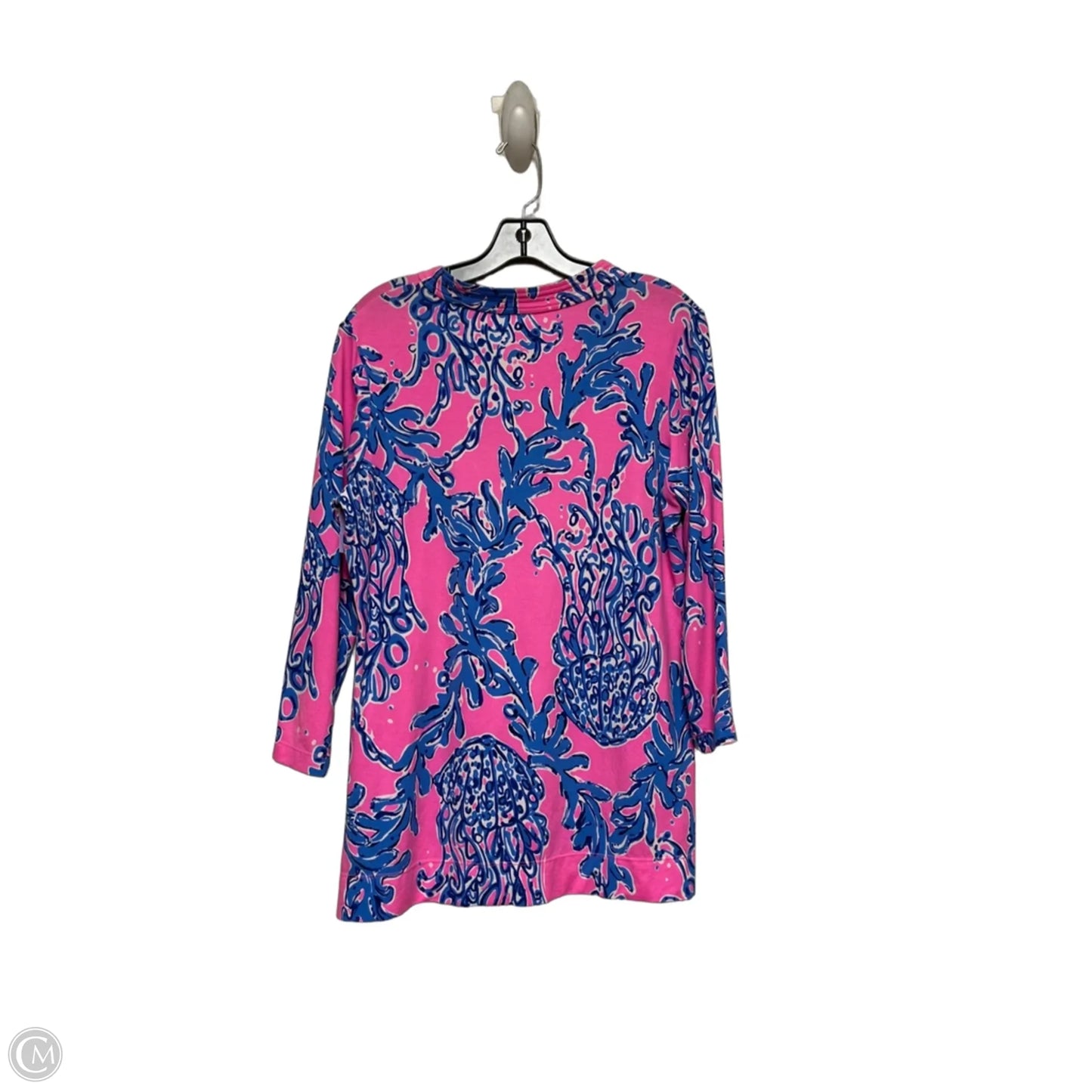 Top Long Sleeve Designer By Lilly Pulitzer In Blue & Pink, Size: M