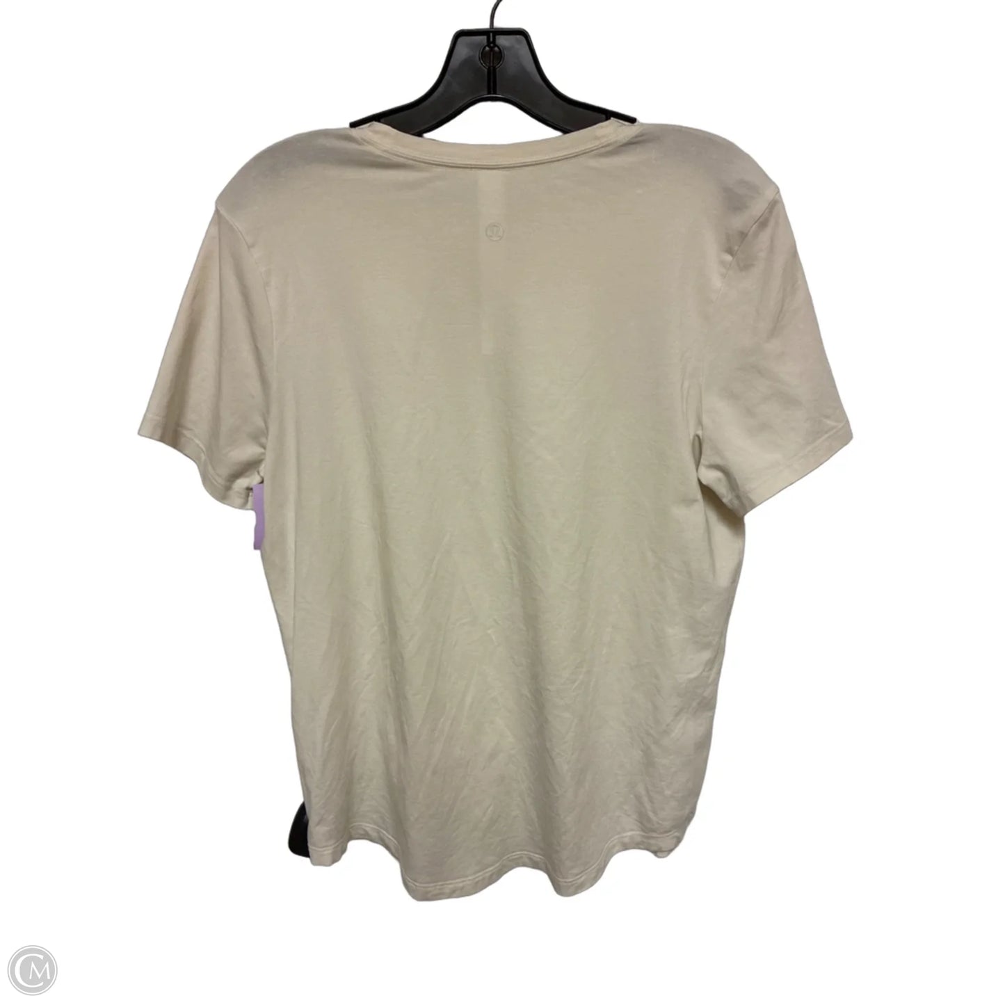 Athletic Top Short Sleeve By Lululemon In Cream, Size: 8
