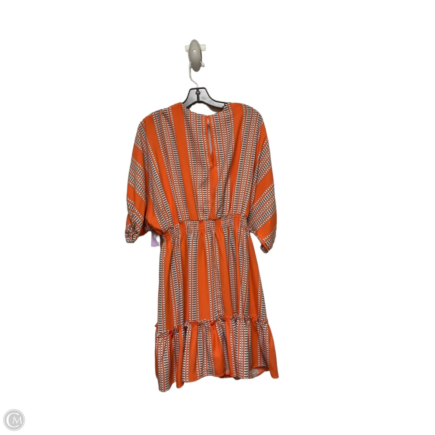 Dress Casual Short By Taylor In Orange & White, Size: M