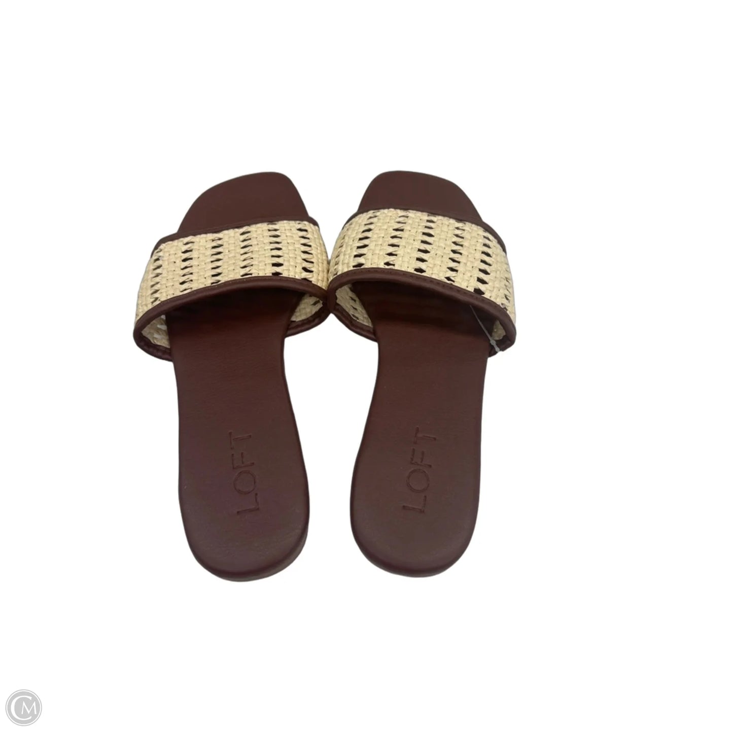 Sandals Flats By Loft In Brown & Tan, Size: 7