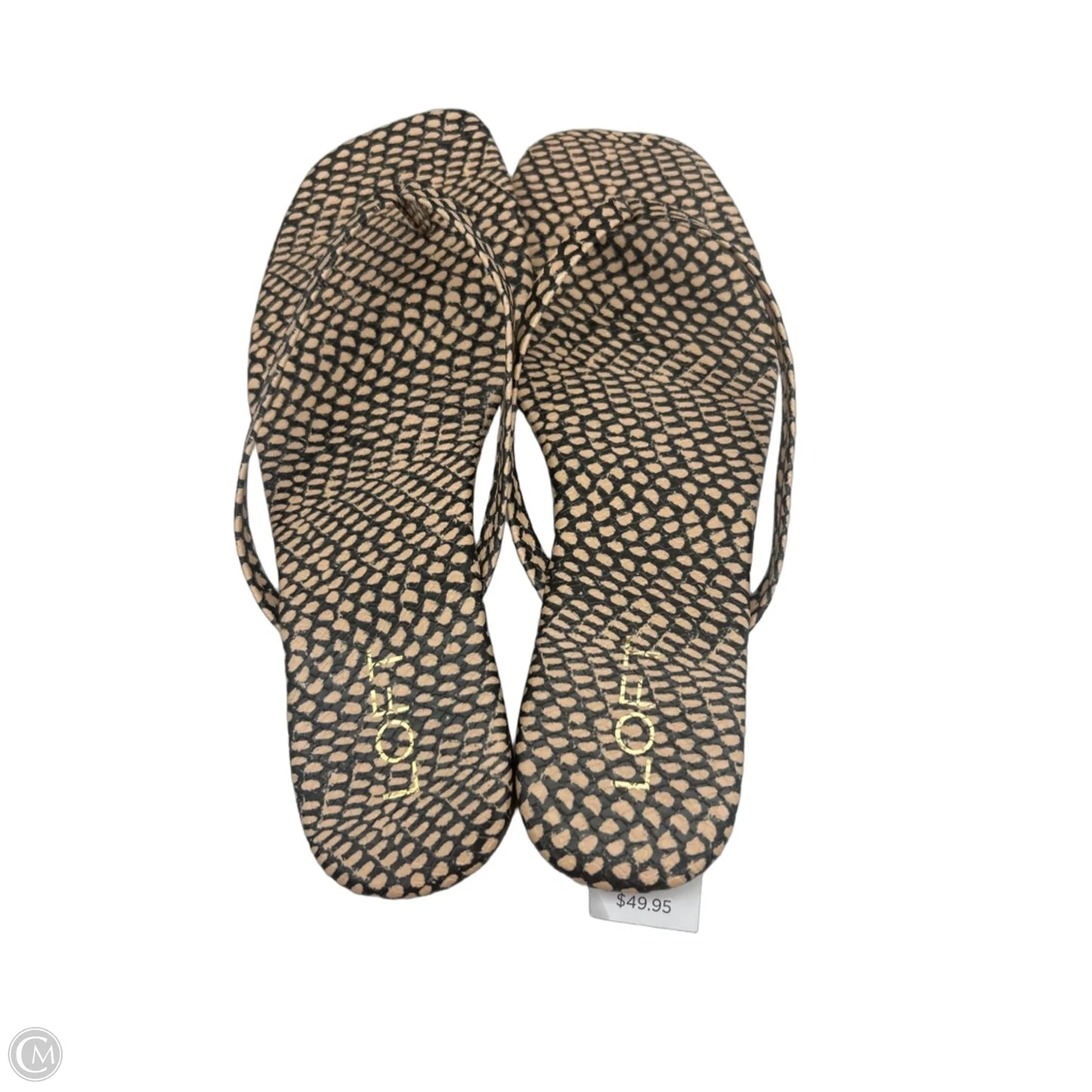 Sandals Flats By Loft In Black & Tan, Size: 8