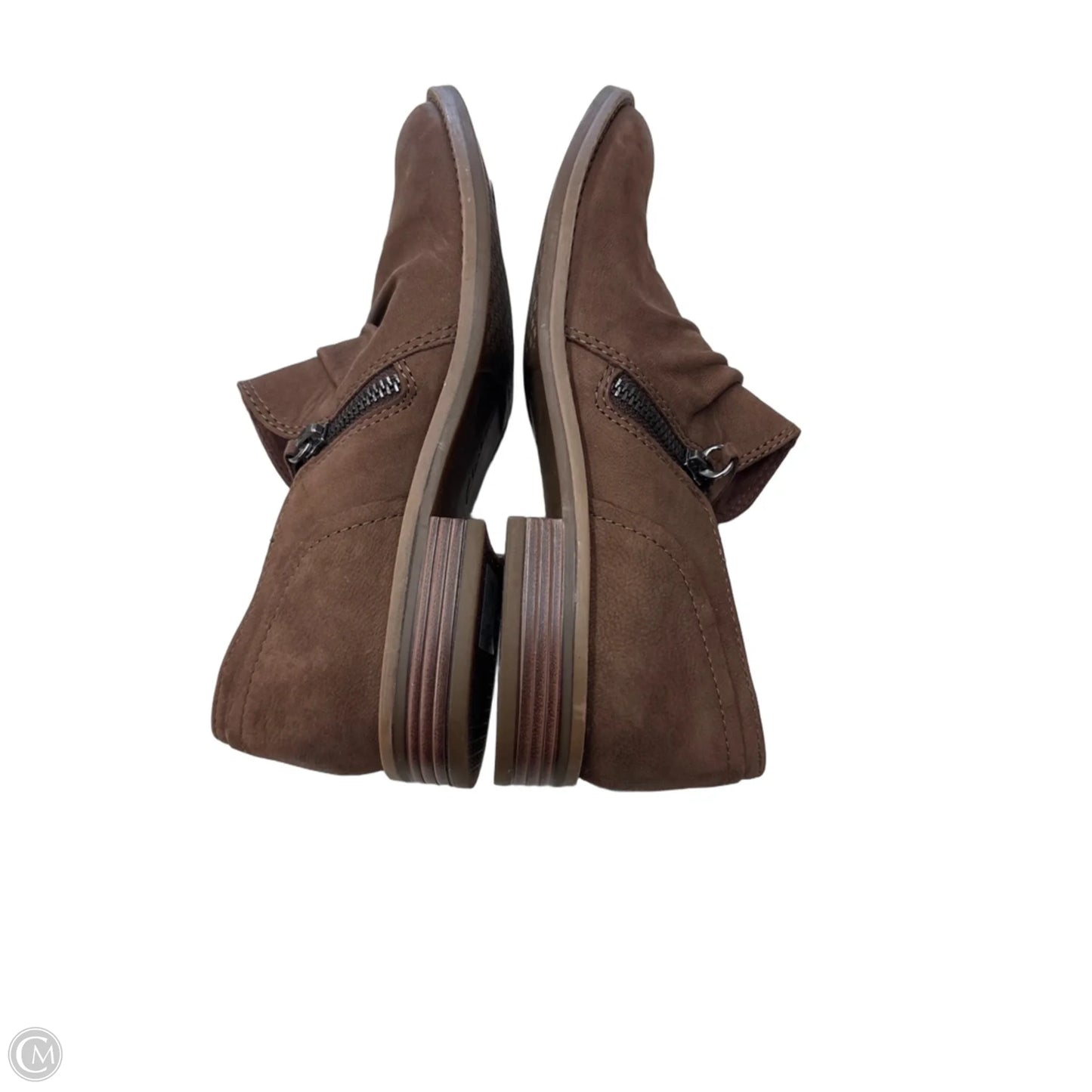 Boots Ankle Flats By Clarks In Brown, Size: 8.5
