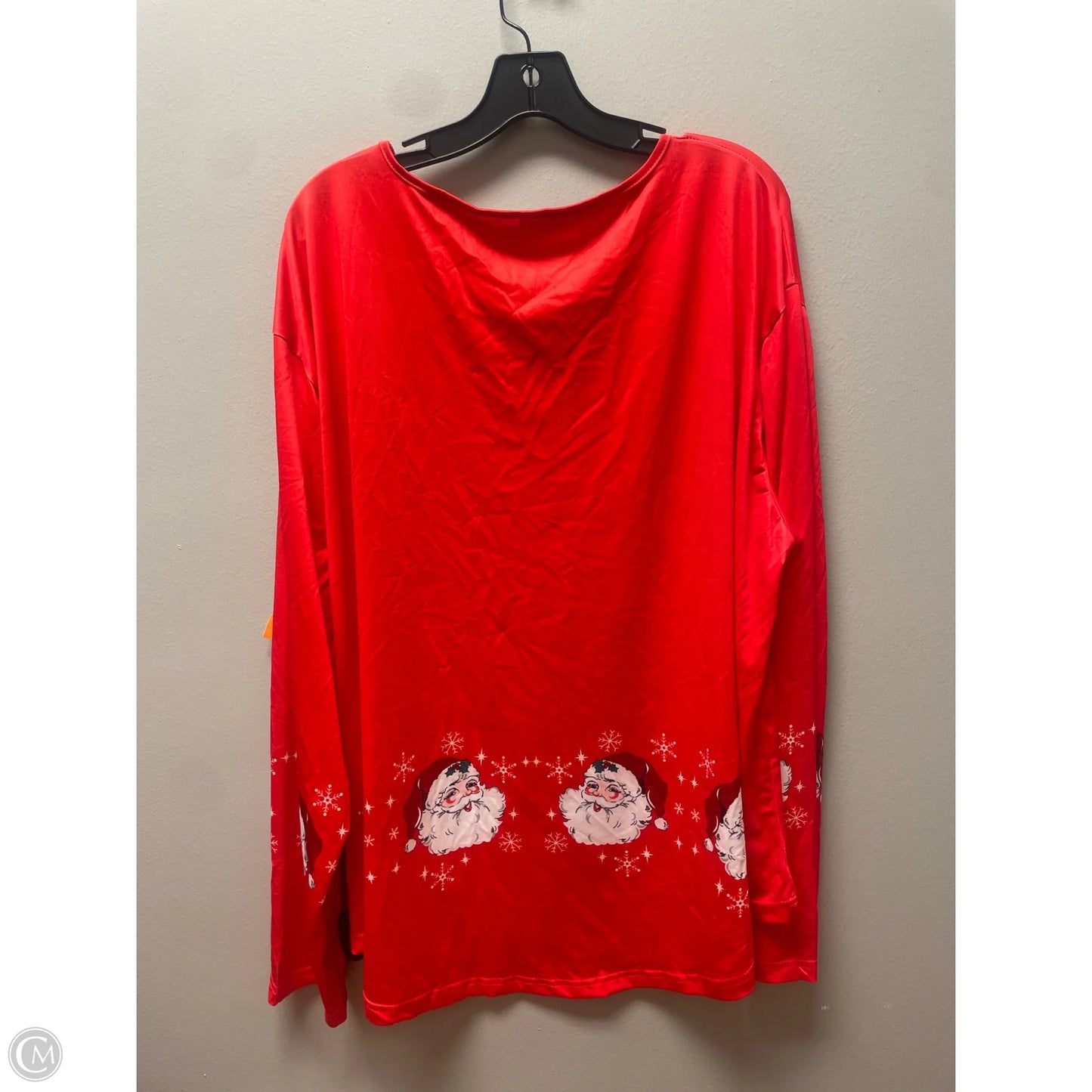 Top Long Sleeve Basic By Clothes Mentor In Red & White, Size: 5