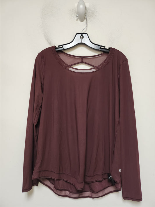 Athletic Top Long Sleeve Crewneck By Lululemon In Maroon, Size: M