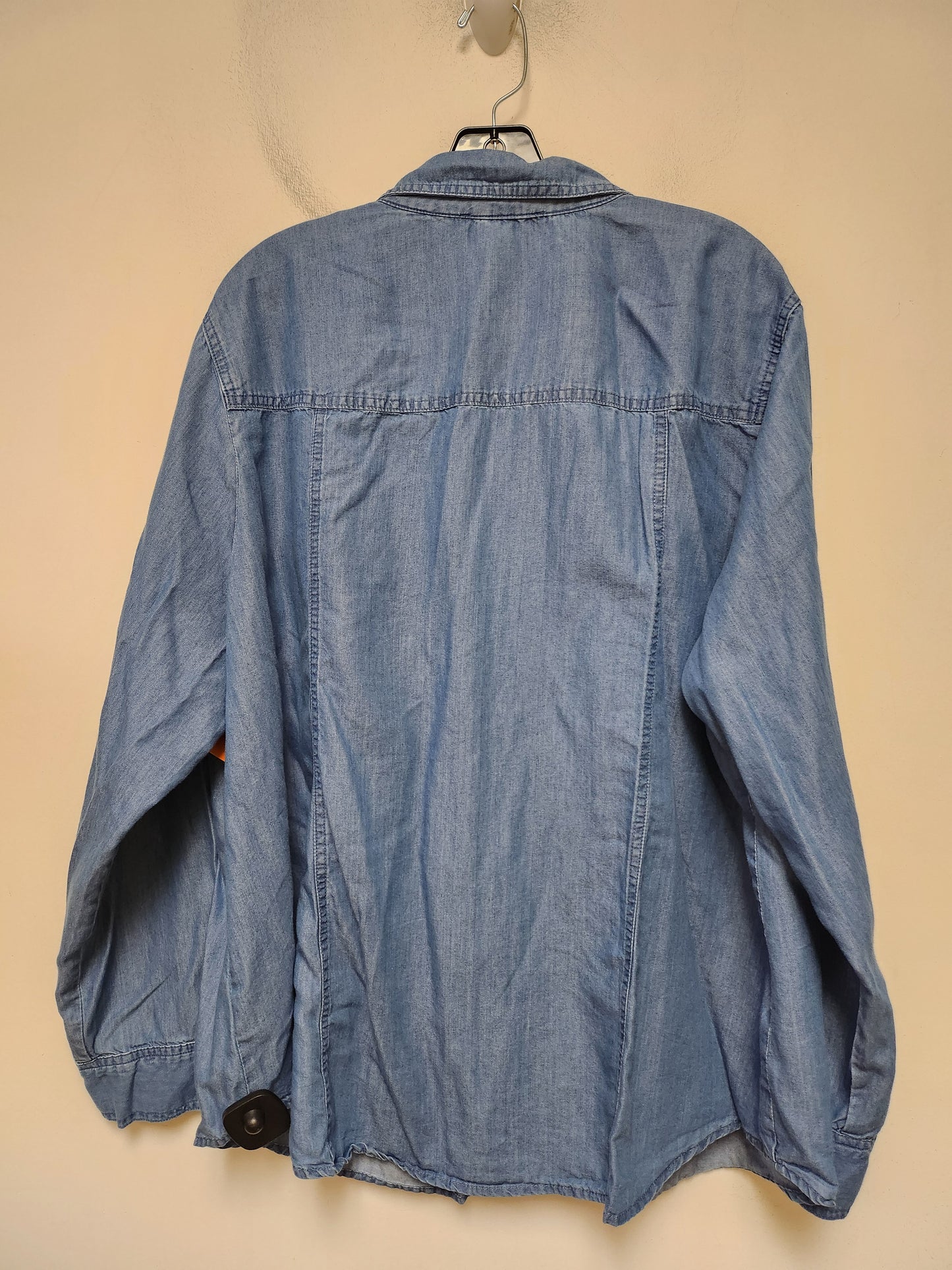 Jacket Shirt By Michael By Michael Kors In Blue Denim, Size: 3x