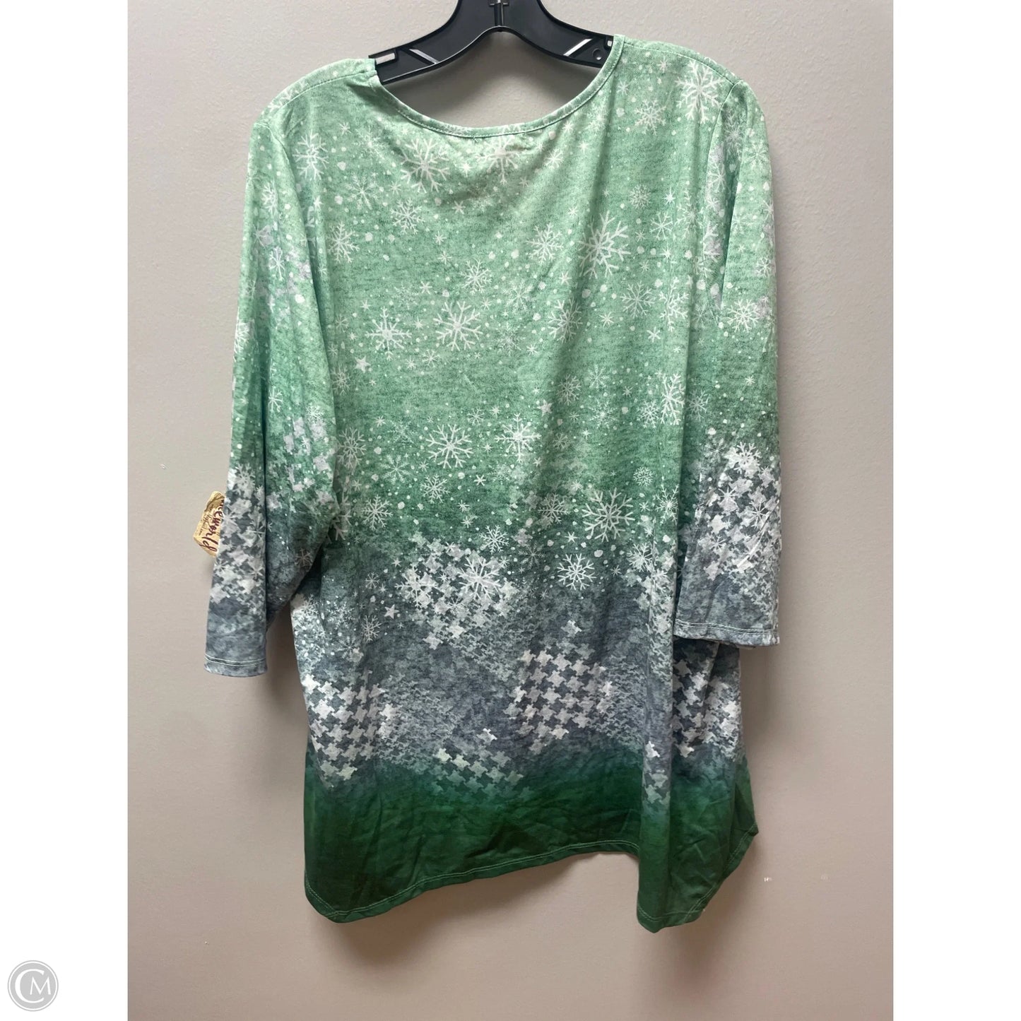 Top Short Sleeve By One World In Green, Size: 3x