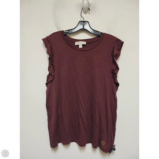 Top Short Sleeve Basic By Michael By Michael Kors In Maroon, Size: L
