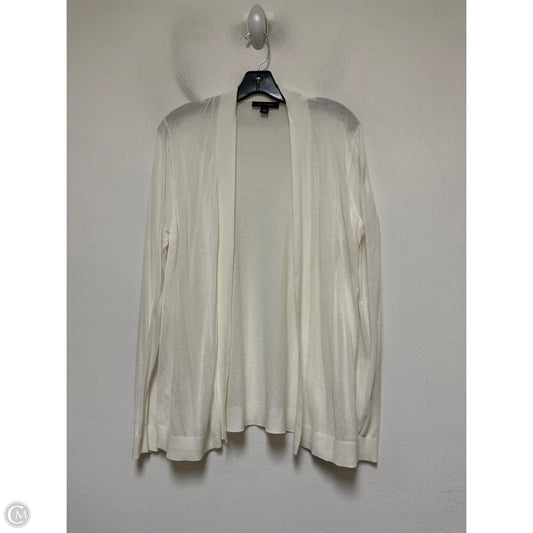 Sweater Cardigan By Ann Taylor In White, Size: L