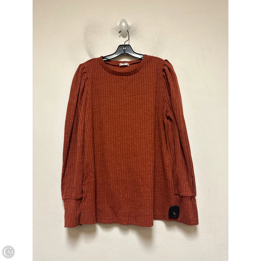Top Long Sleeve By Clothes Mentor In Copper, Size: 2x