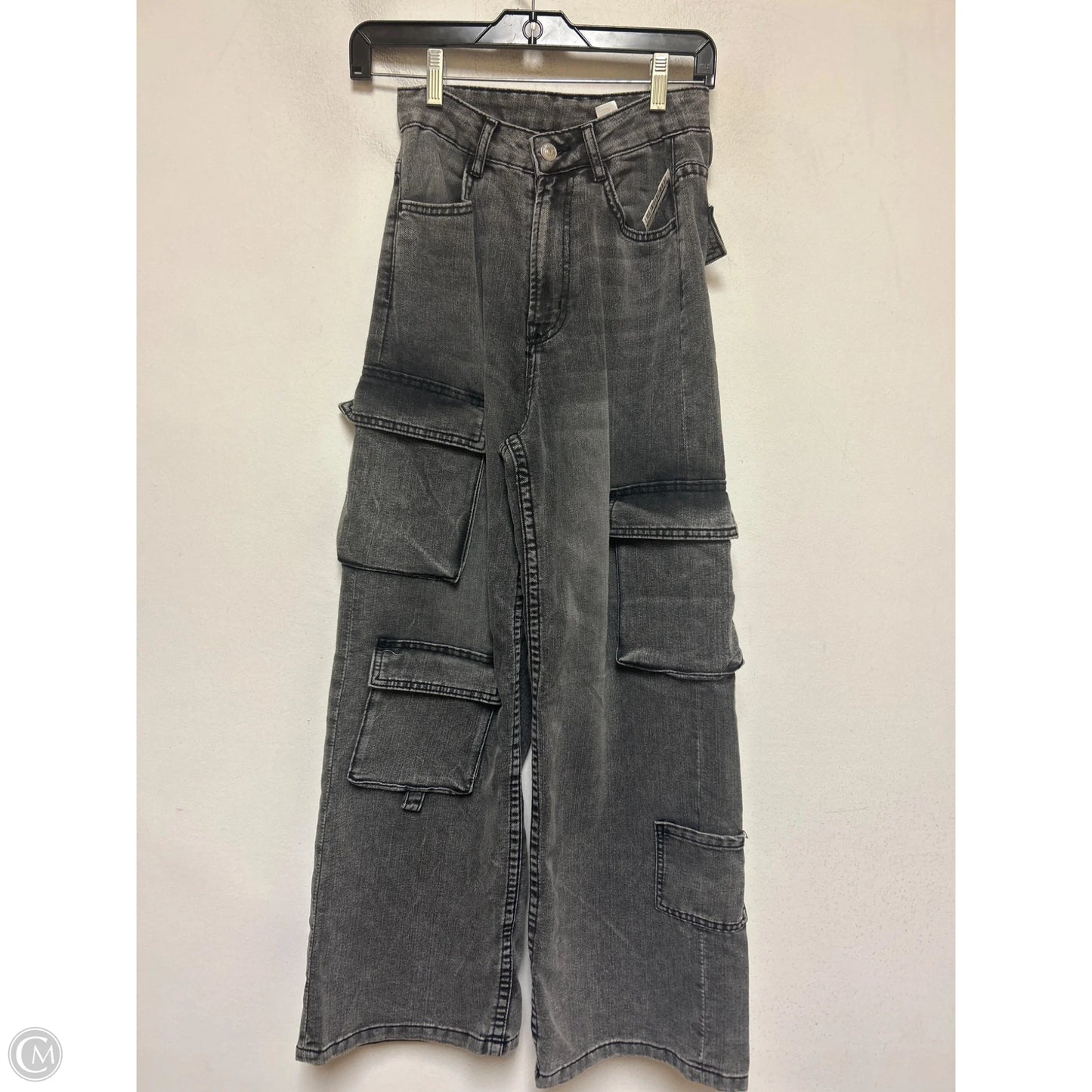 Jeans Wide Leg By Divided In Grey Denim, Size: 0