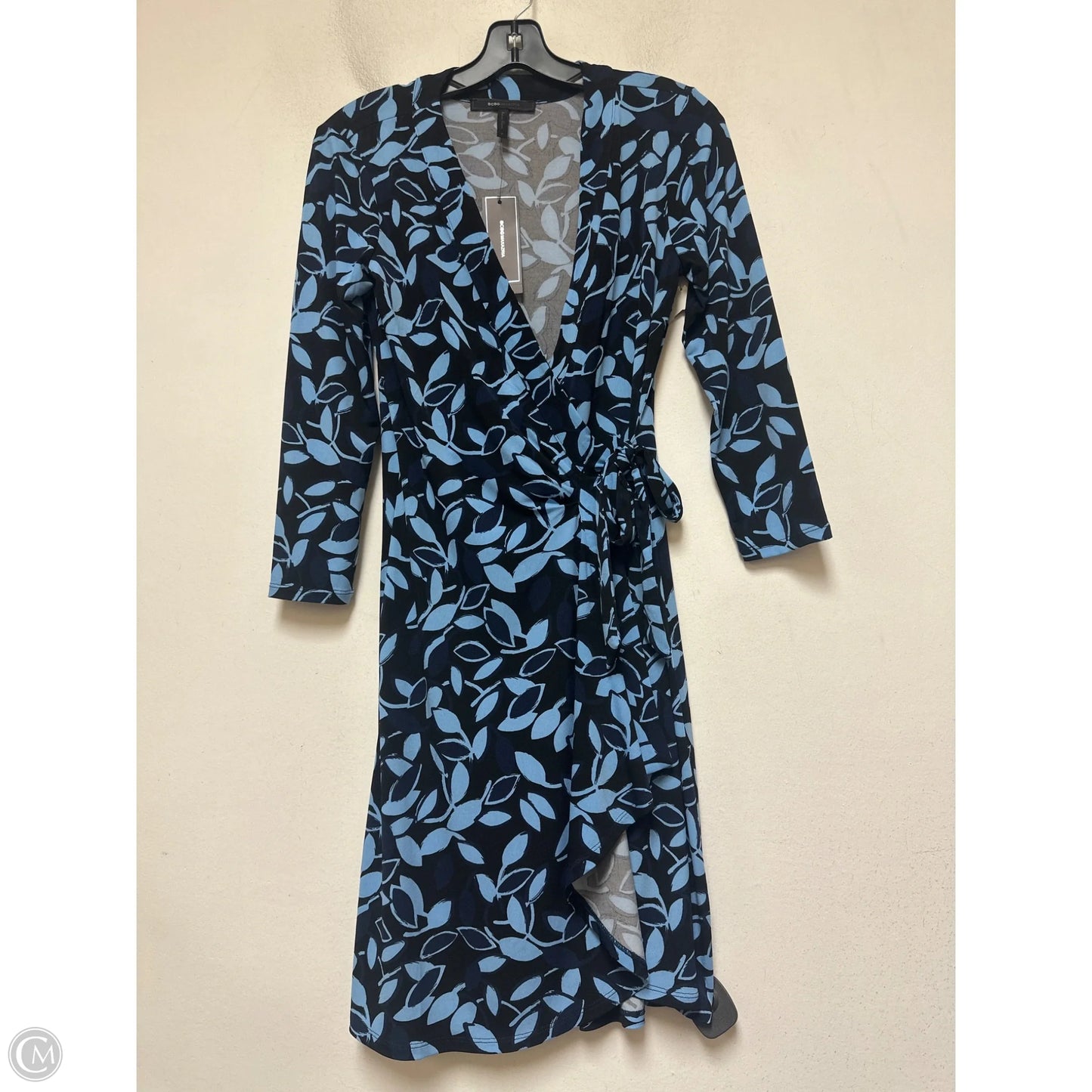 Dress Casual Midi By Bcbgmaxazria In Black & Blue, Size: S