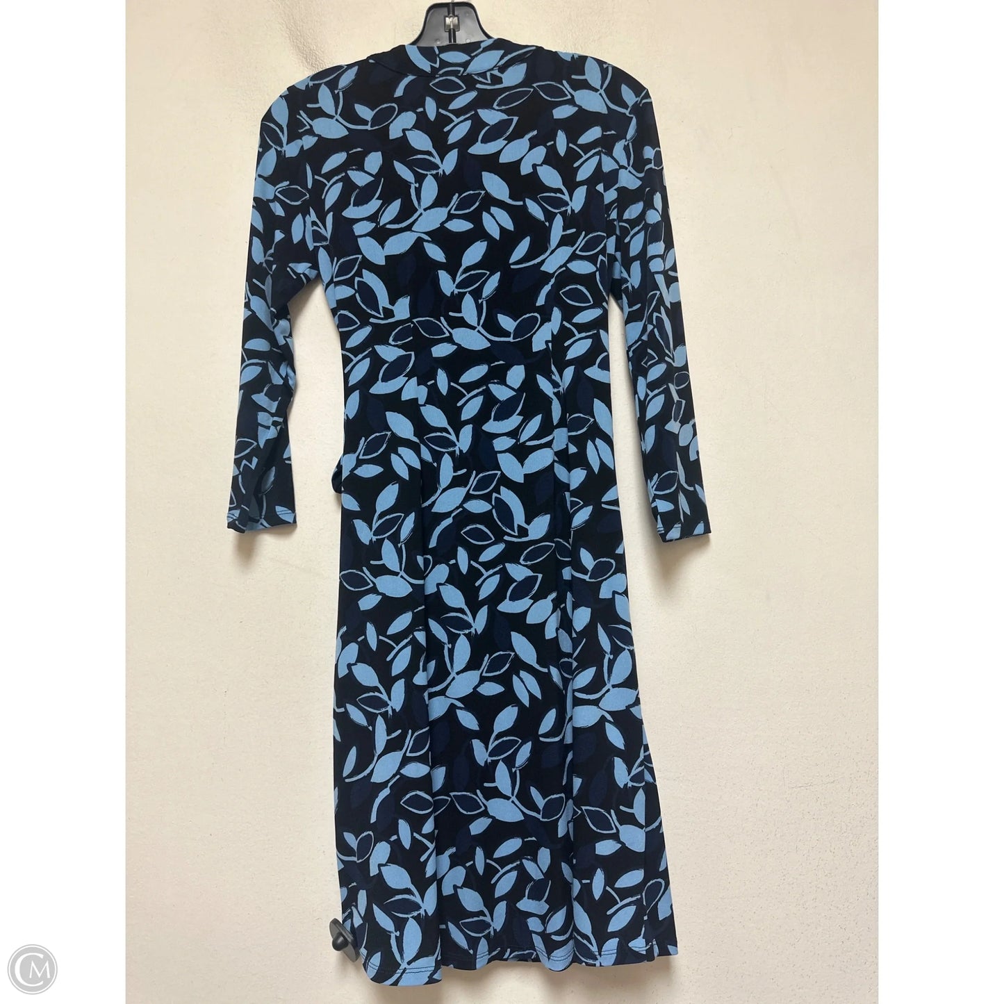 Dress Casual Midi By Bcbgmaxazria In Black & Blue, Size: S