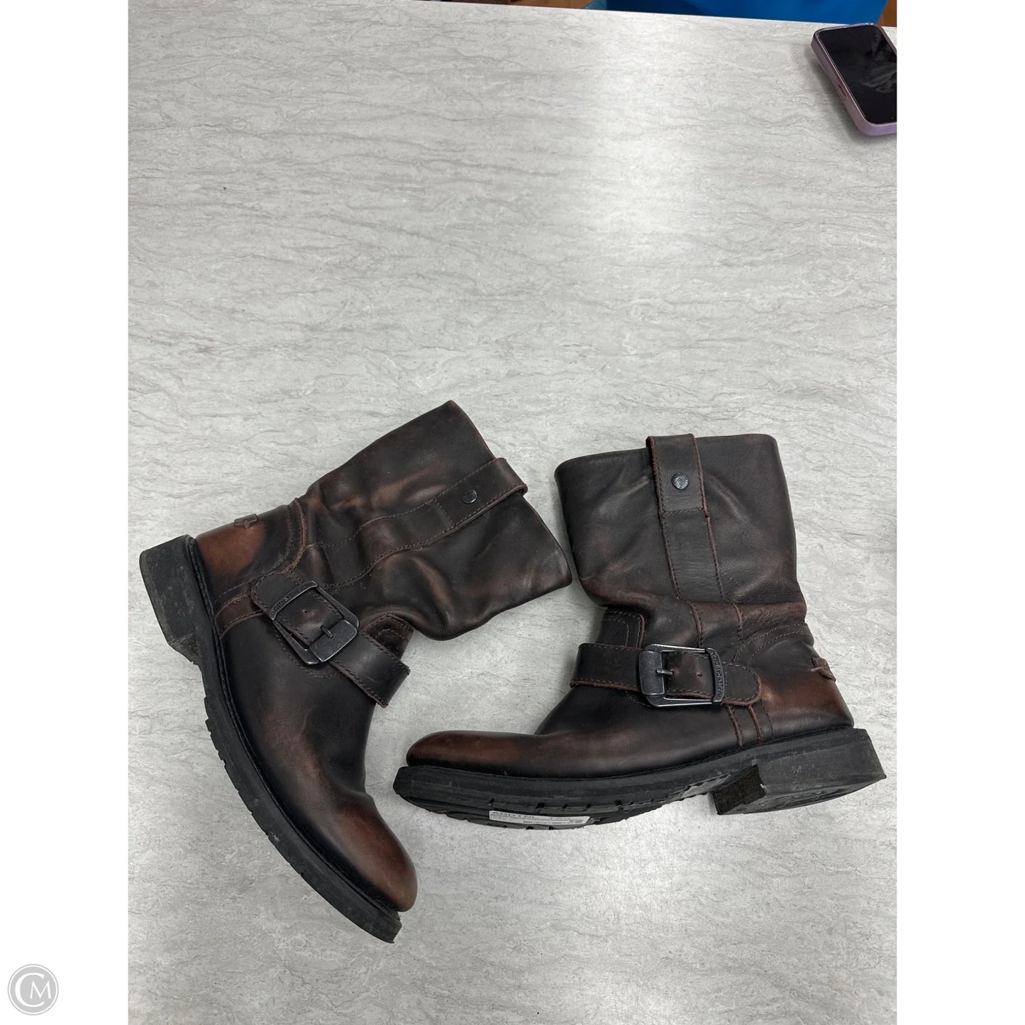 Boots Ankle Flats By Harley Davidson In Brown, Size: 9.5
