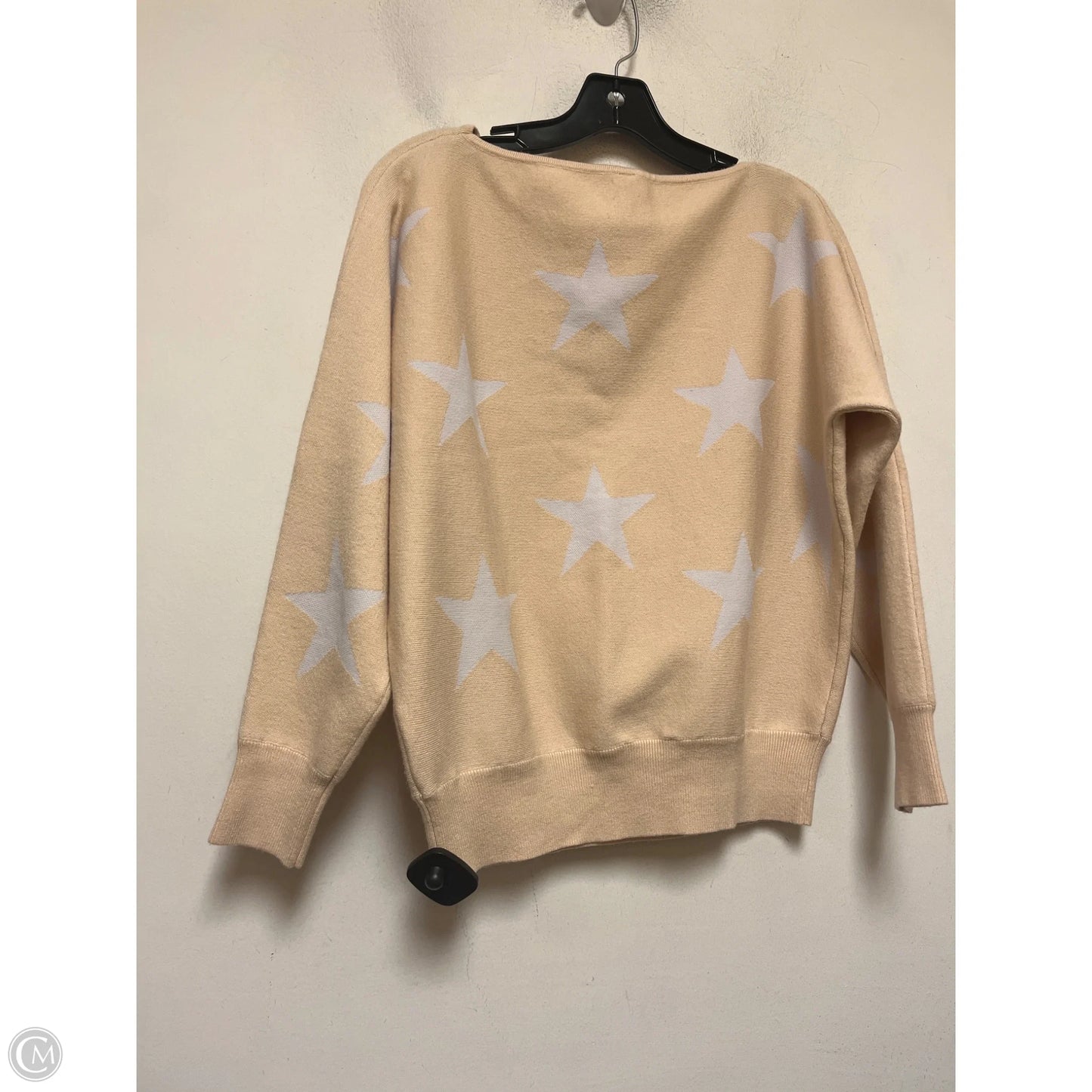 Sweater By Clothes Mentor In Tan & White, Size: L