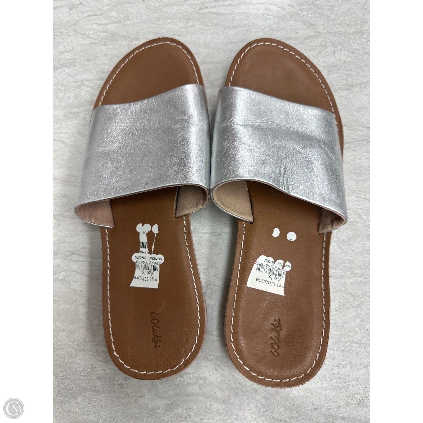Sandals Flats By Olukai In Silver, Size: 9