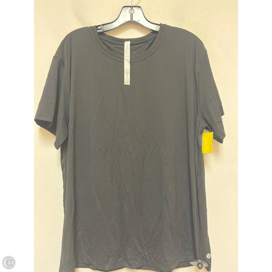 Athletic Top Short Sleeve By Lululemon In Black, Size: 10