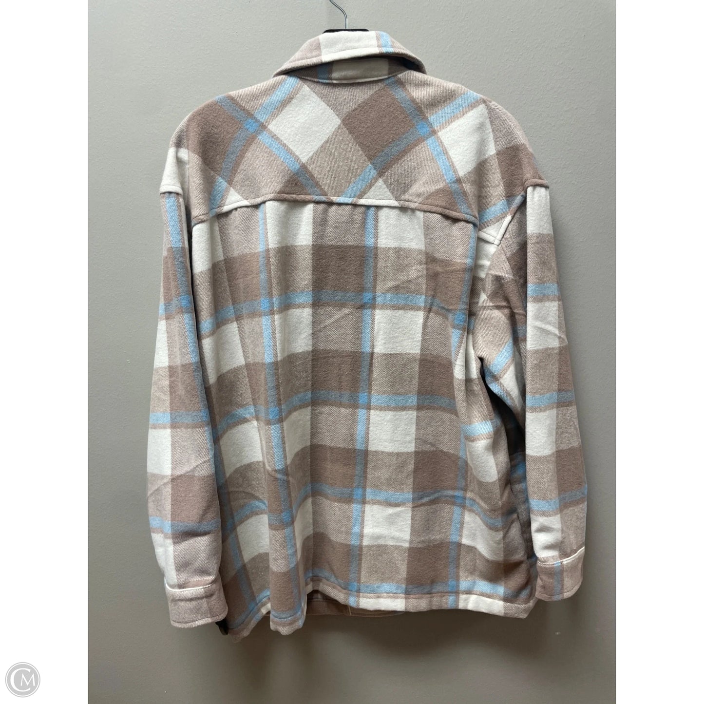 Jacket Shirt By Hfx In Plaid Pattern, Size: S