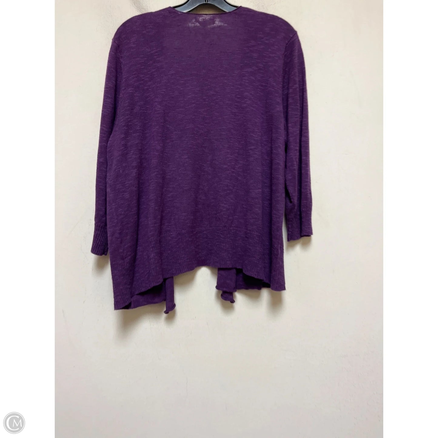 Sweater Cardigan By Eileen Fisher In Purple, Size: L