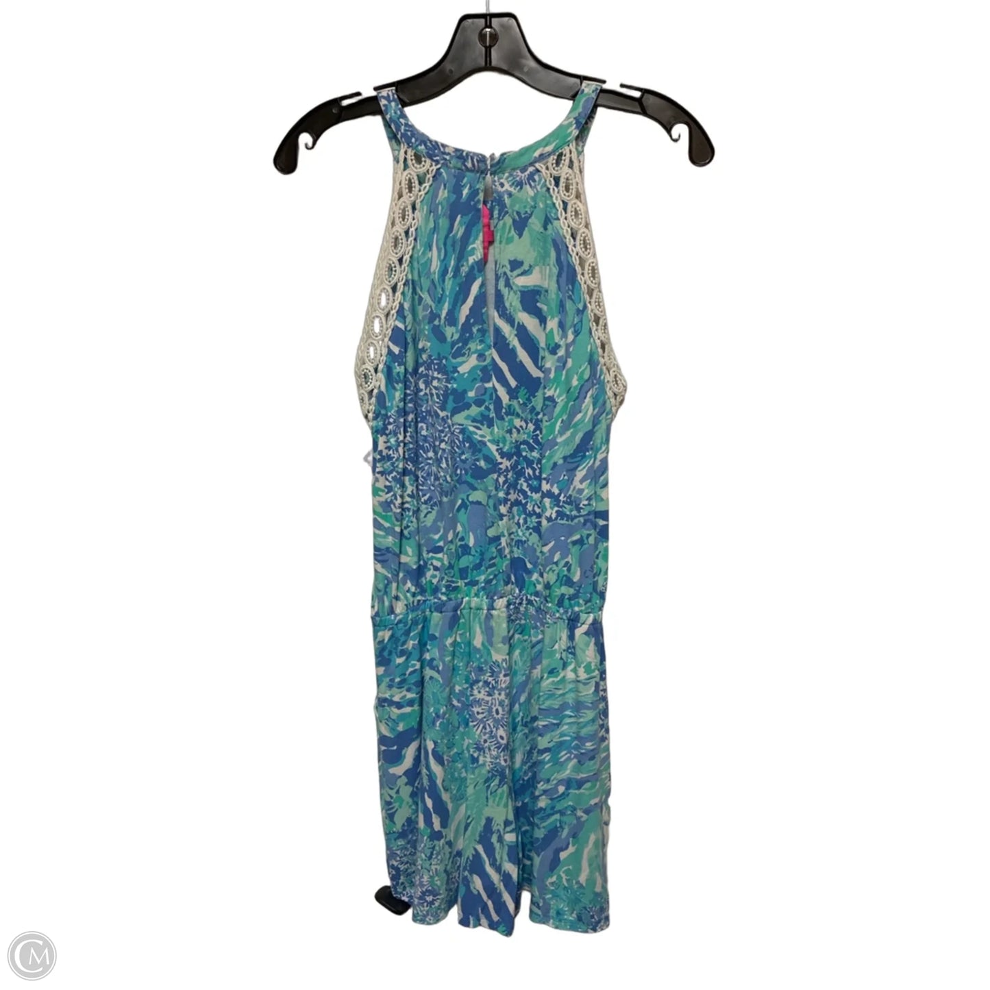 Romper Designer By Lilly Pulitzer In Blue & White, Size: S