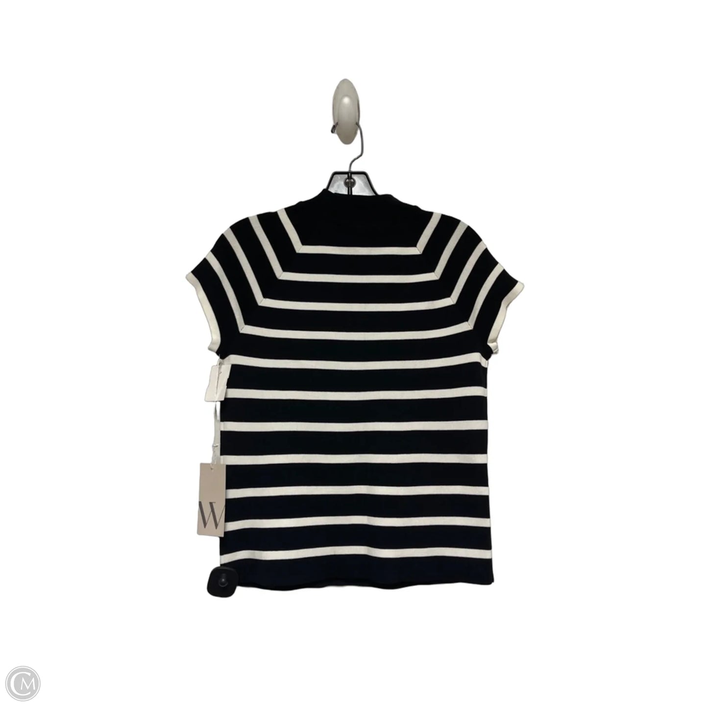 Top Short Sleeve By Worthington In Striped Pattern, Size: M