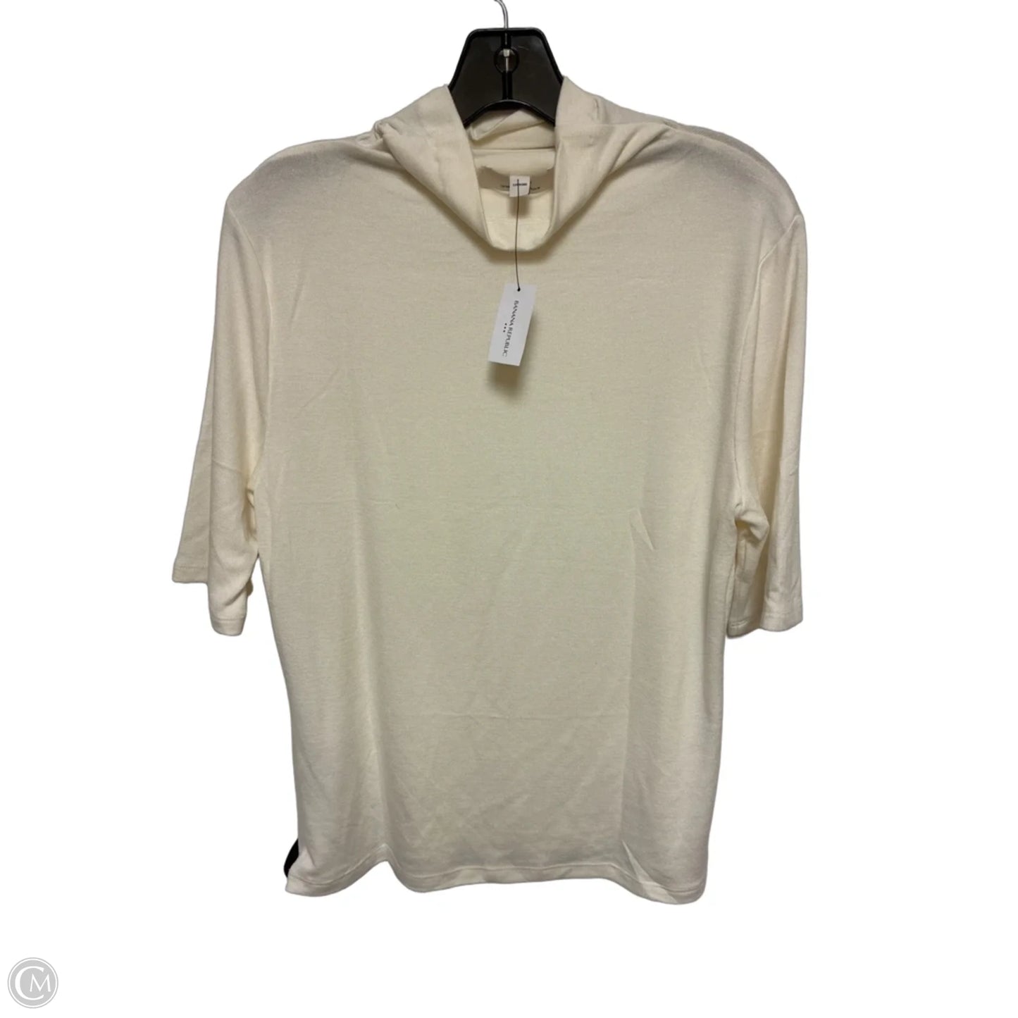 Top Short Sleeve By Banana Republic In Cream, Size: L