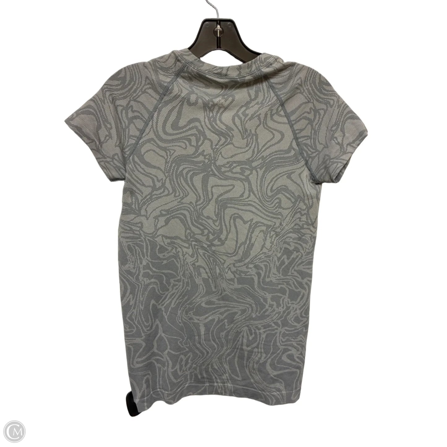 Athletic Top Short Sleeve By Lululemon In Grey, Size: 6