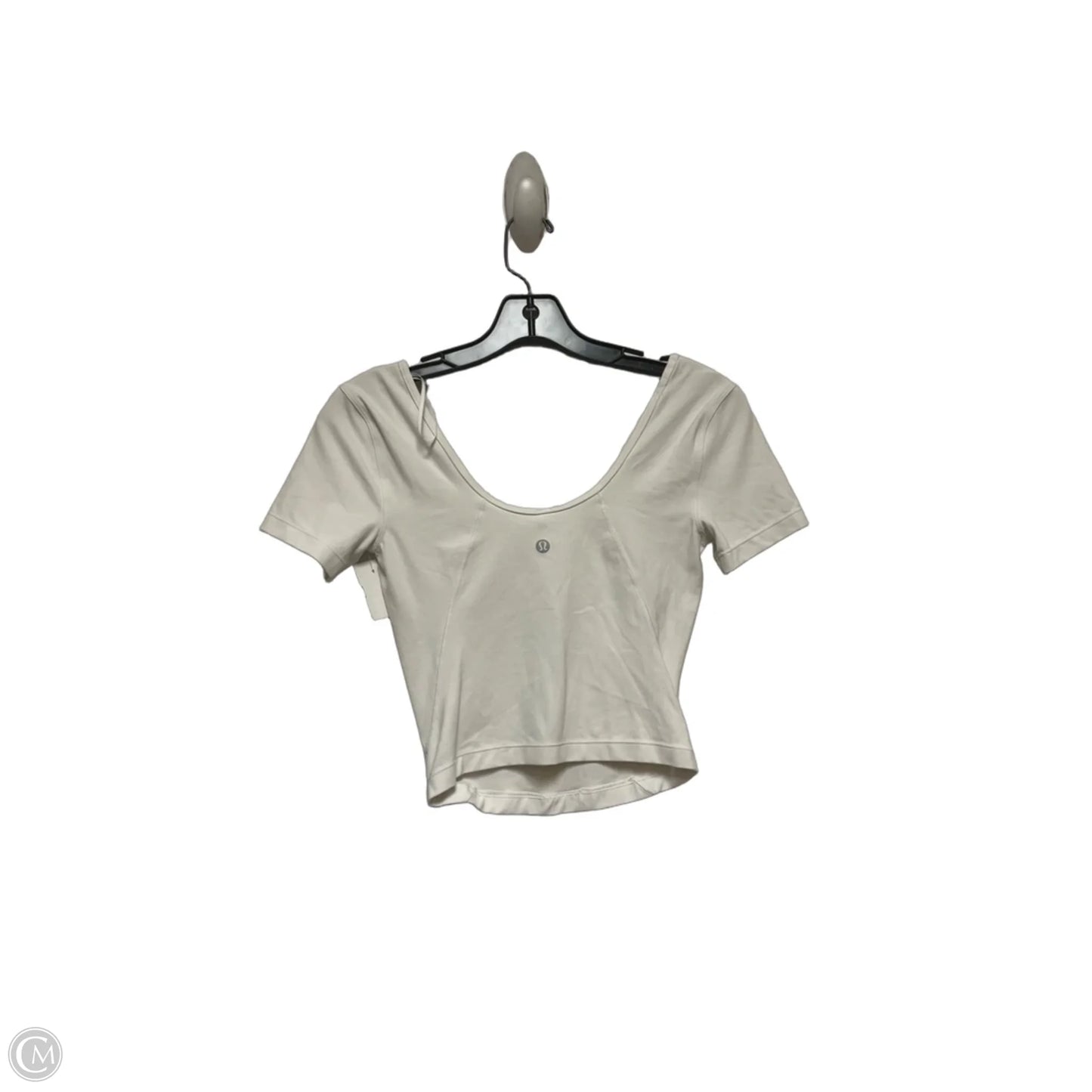 Athletic Top Short Sleeve By Lululemon In White, Size: 2
